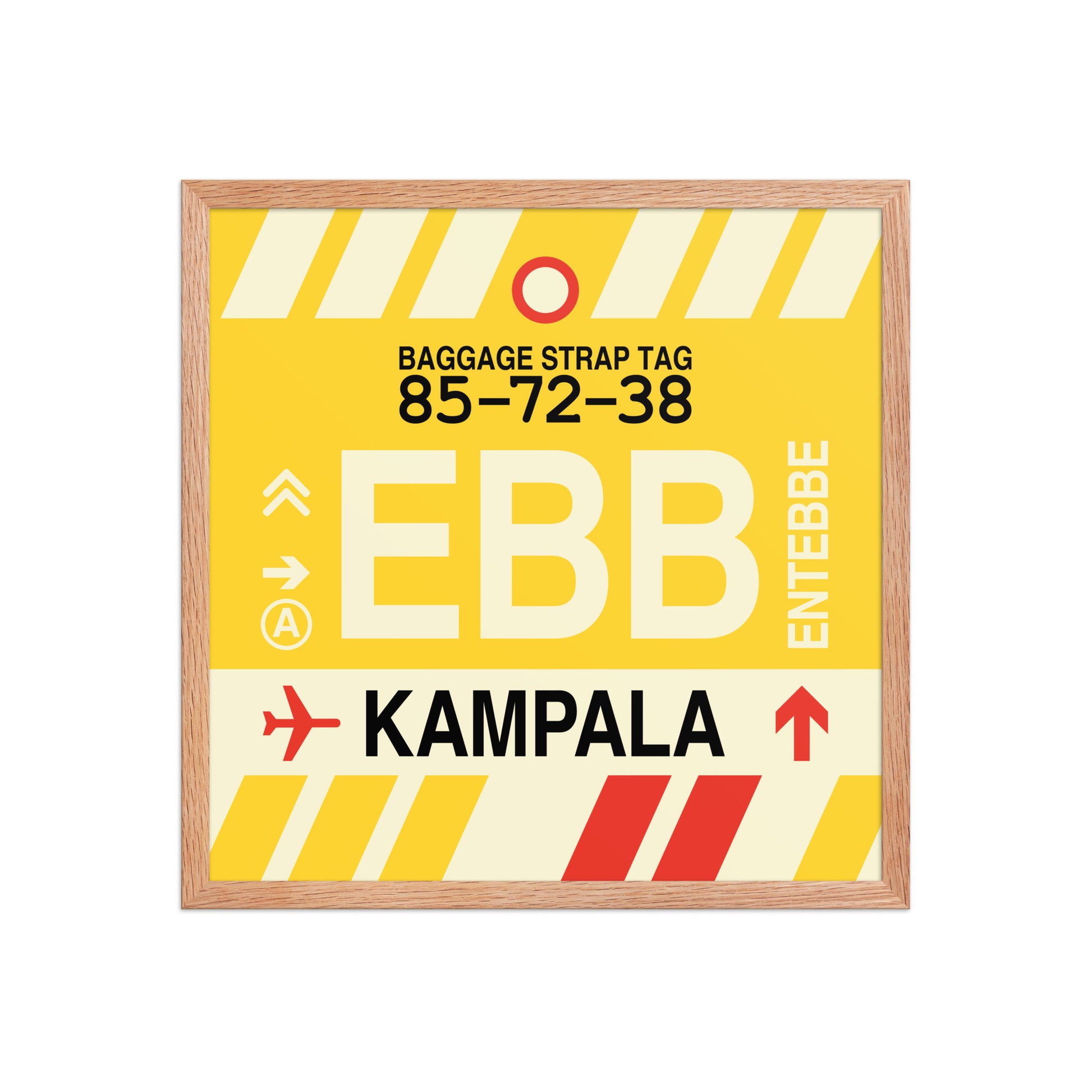 EBB Kampala Framed Print • Jet Age Baggage Tag Design • YHM Designs - Image 10