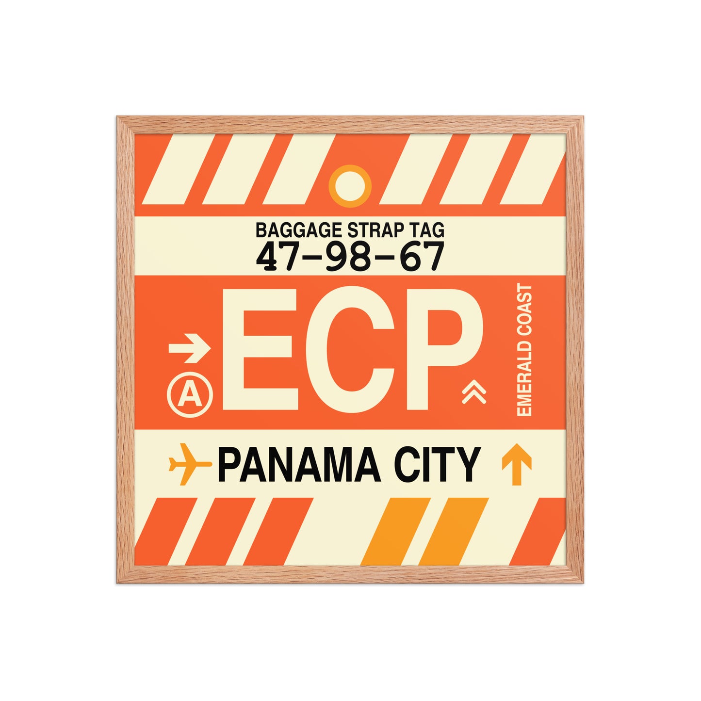 ECP Panama City Framed Print • Jet Age Baggage Tag Design • YHM Designs - Image 10