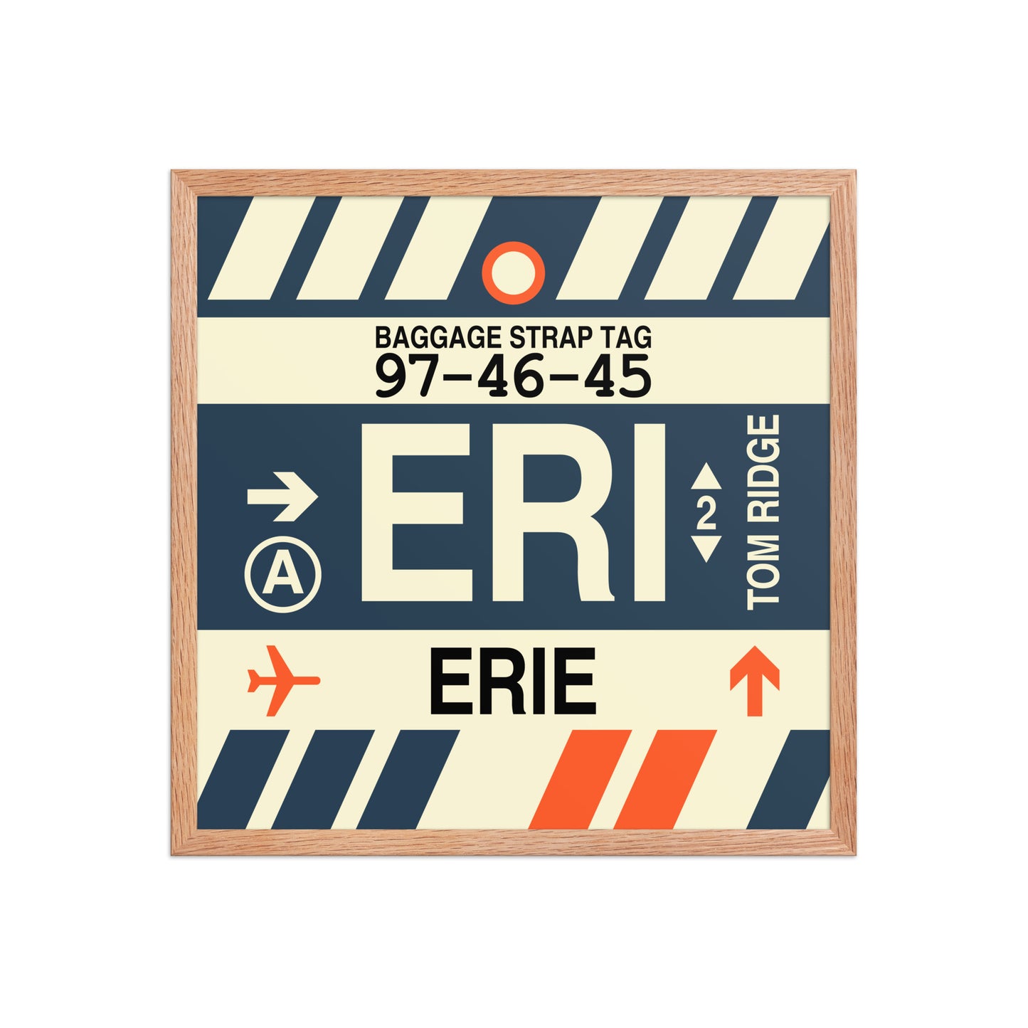 ERI Erie Framed Print • Jet Age Baggage Tag Design • YHM Designs - Image 10