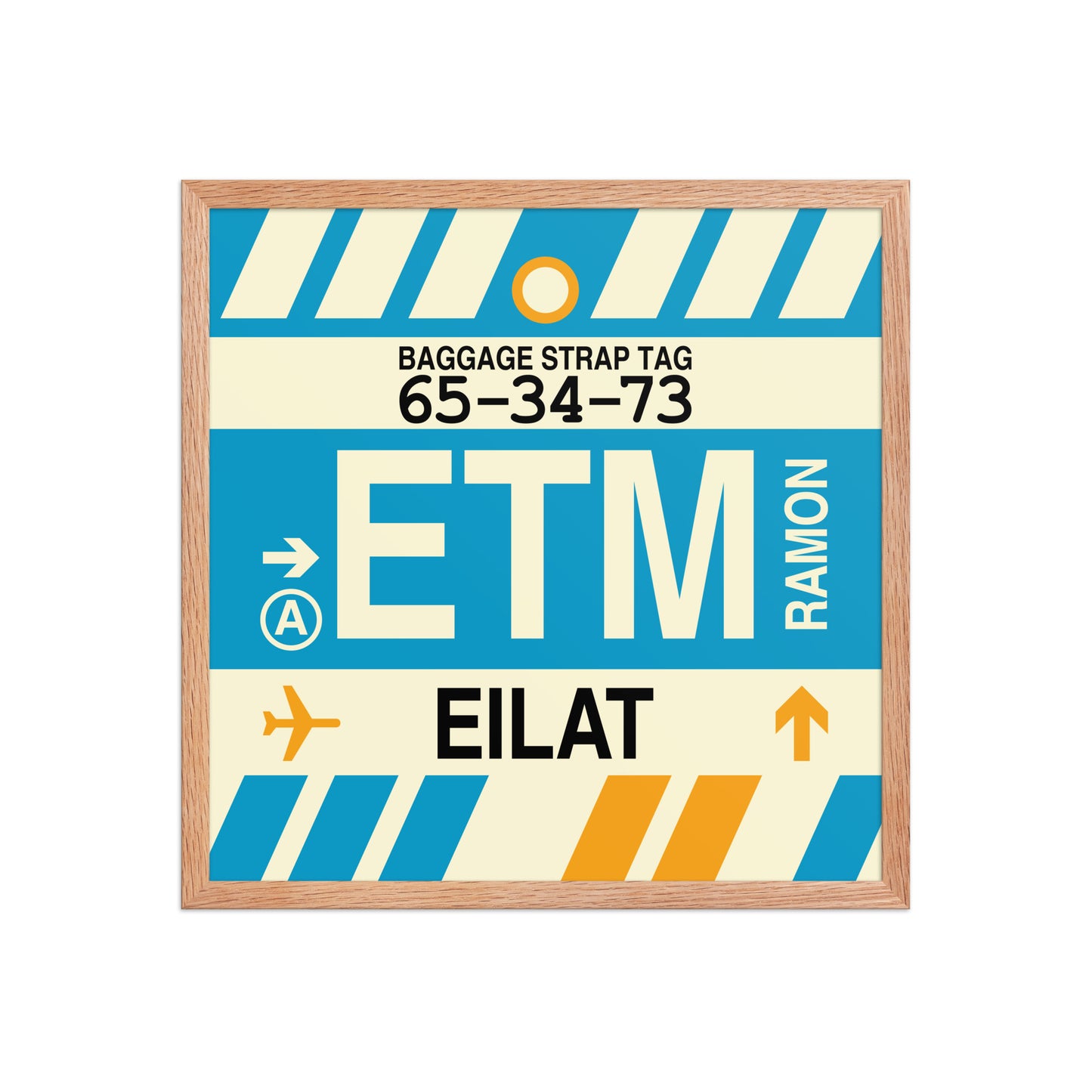 ETM Eilat Framed Print • Jet Age Baggage Tag Design • YHM Designs - Image 10