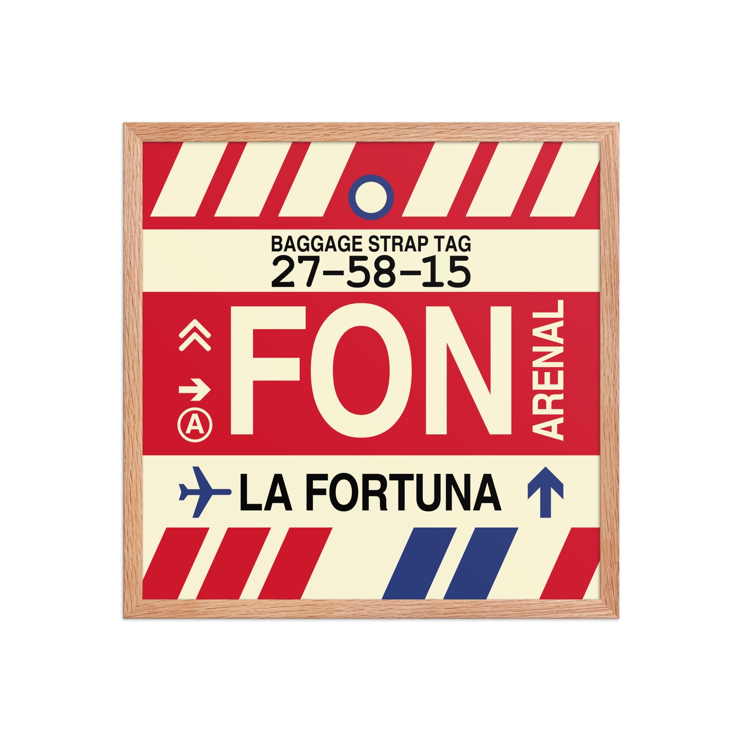 FON La Fortuna Framed Print • Jet Age Baggage Tag Design • YHM Designs - Image 10