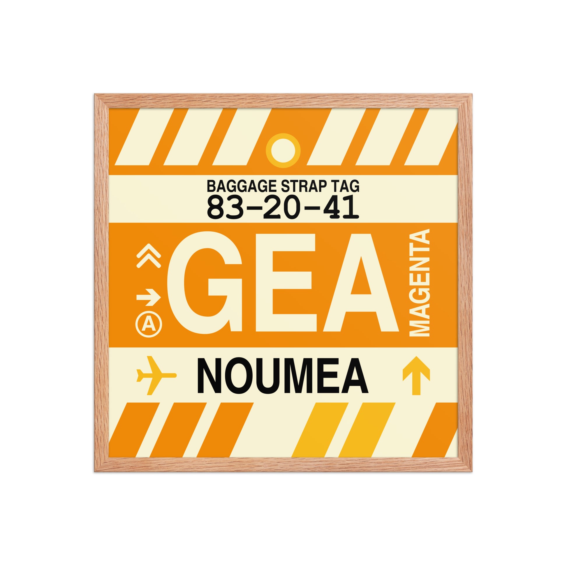 GEA Nouméa Framed Print • Jet Age Baggage Tag Design • YHM Designs - Image 10