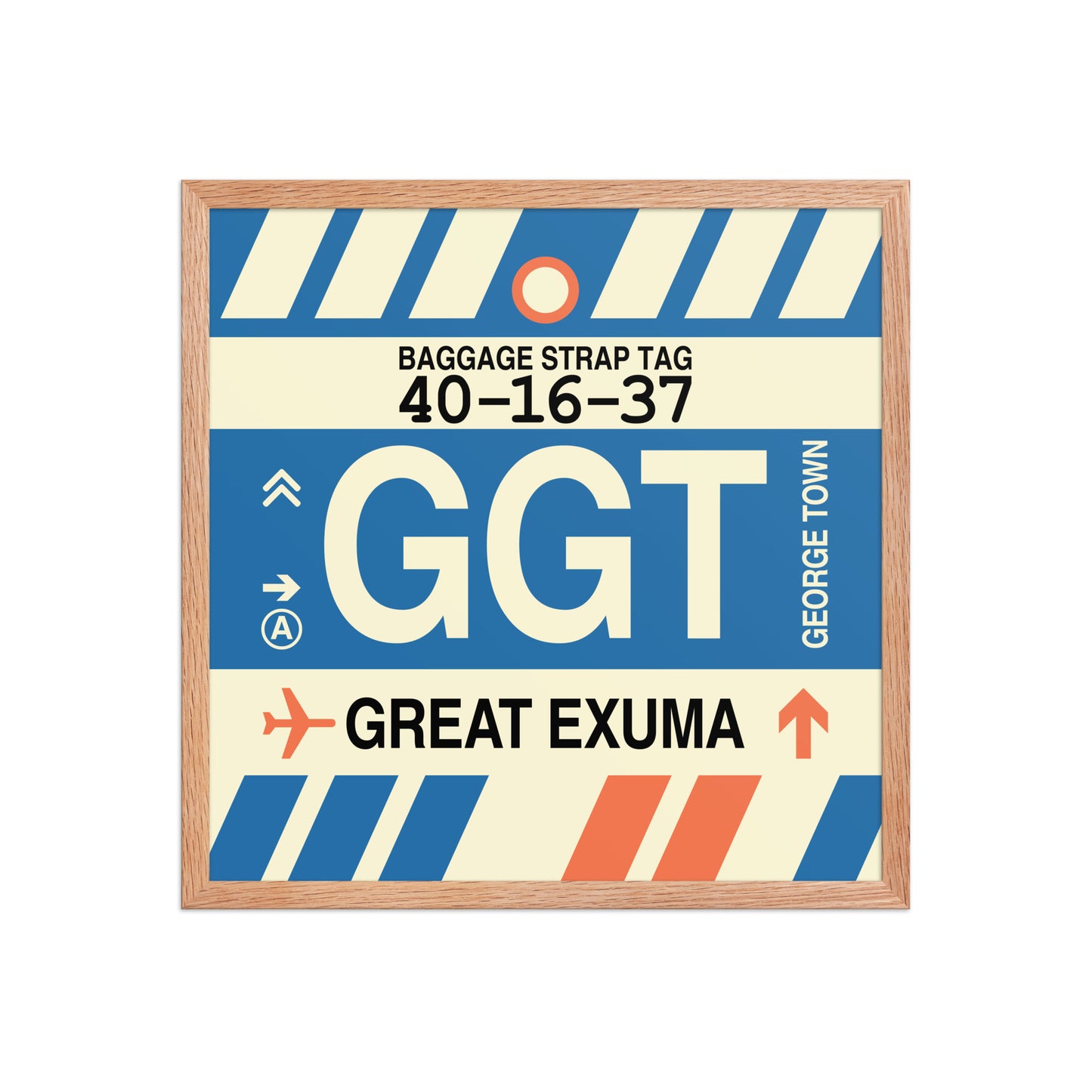 GGT Great Exuma Framed Print • Jet Age Baggage Tag Design • YHM Designs - Image 10