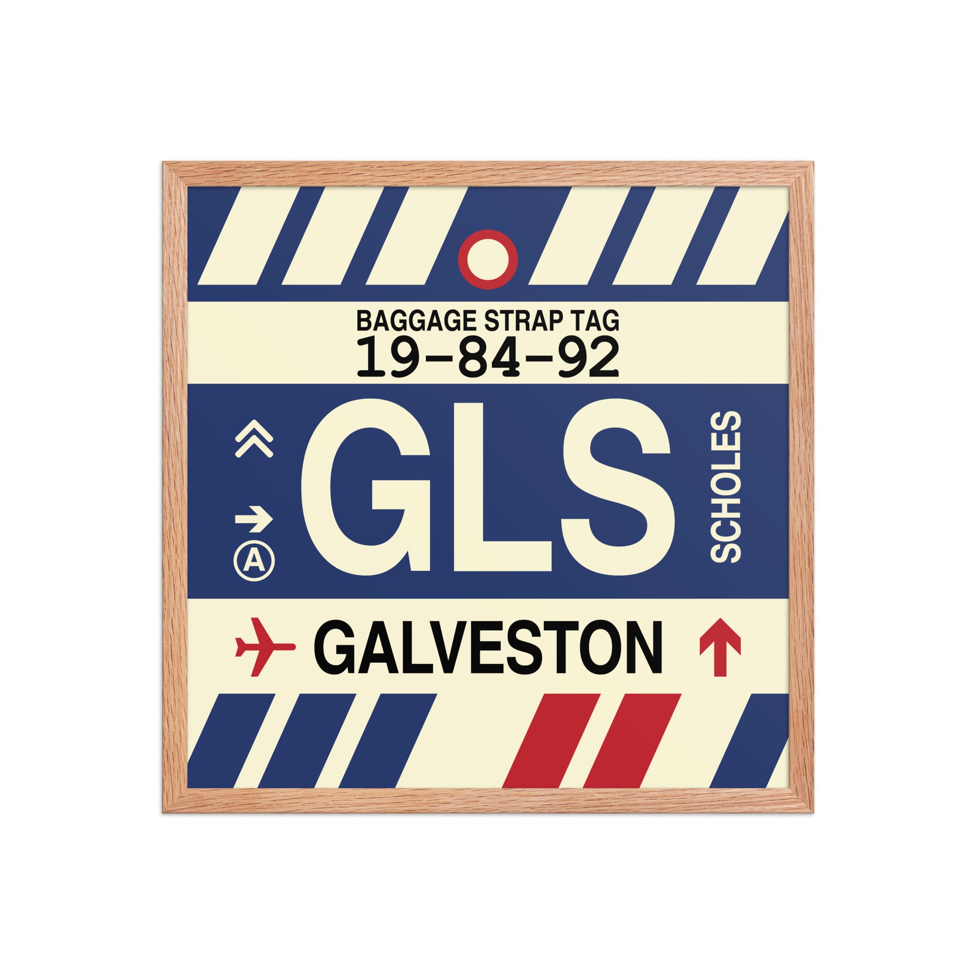 GLS Galveston Framed Print • Jet Age Baggage Tag Design • YHM Designs - Image 10