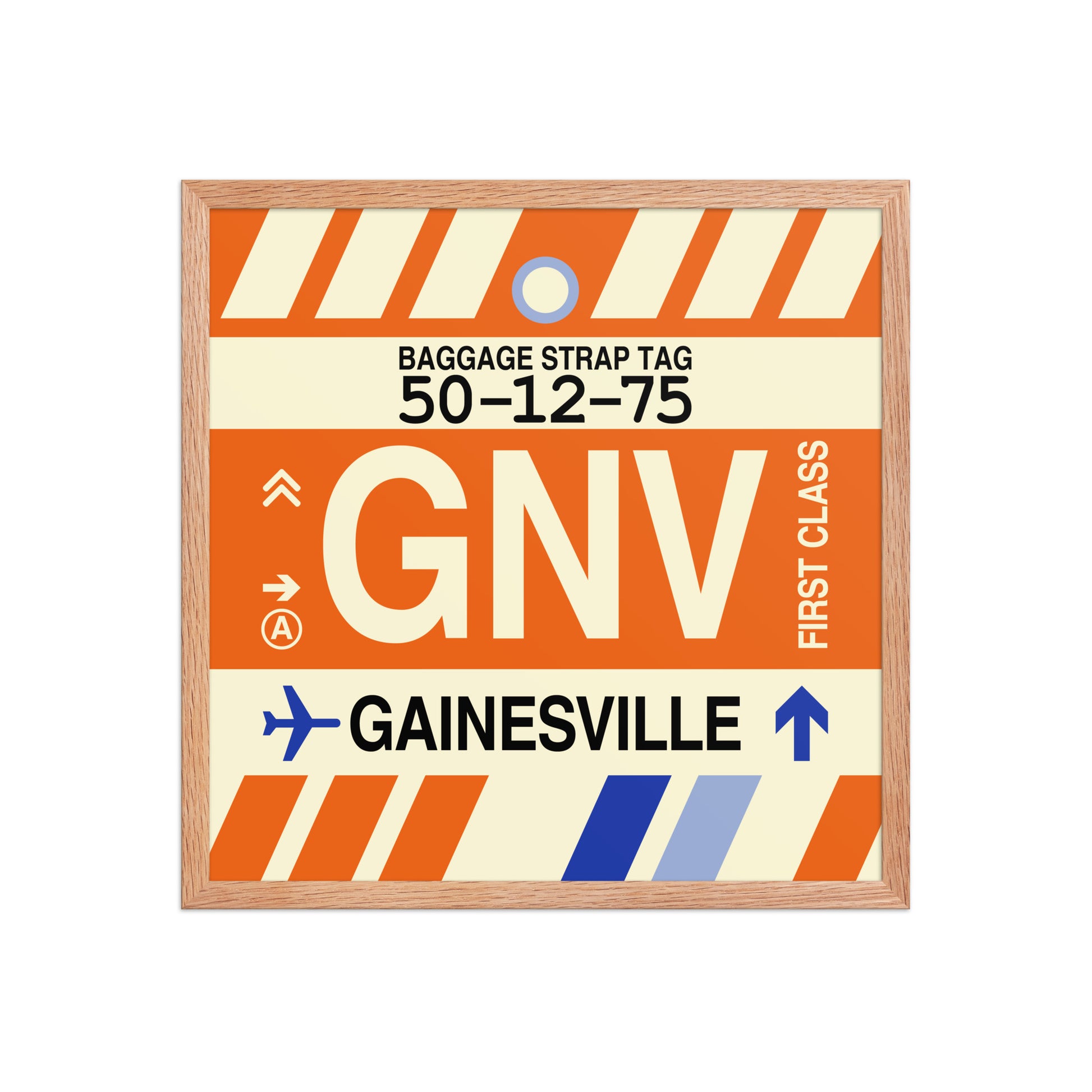 GNV Gainesville Framed Print • Jet Age Baggage Tag Design • YHM Designs - Image 10