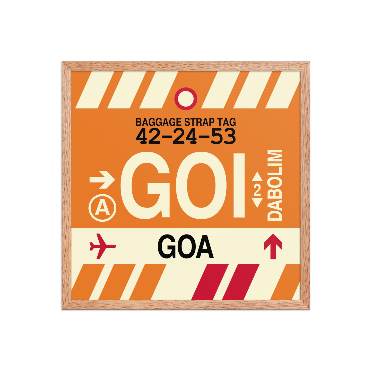 GOI Goa Framed Print • Jet Age Baggage Tag Design • YHM Designs - Image 10