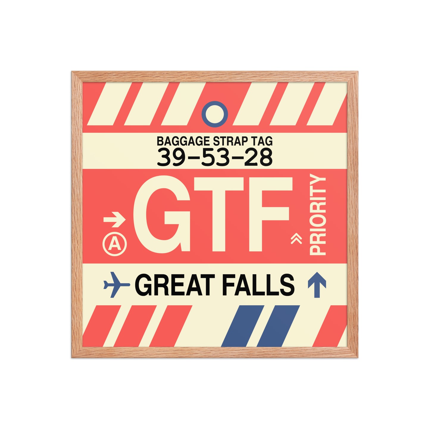 GTF Great Falls Framed Print • Jet Age Baggage Tag Design • YHM Designs - Image 10