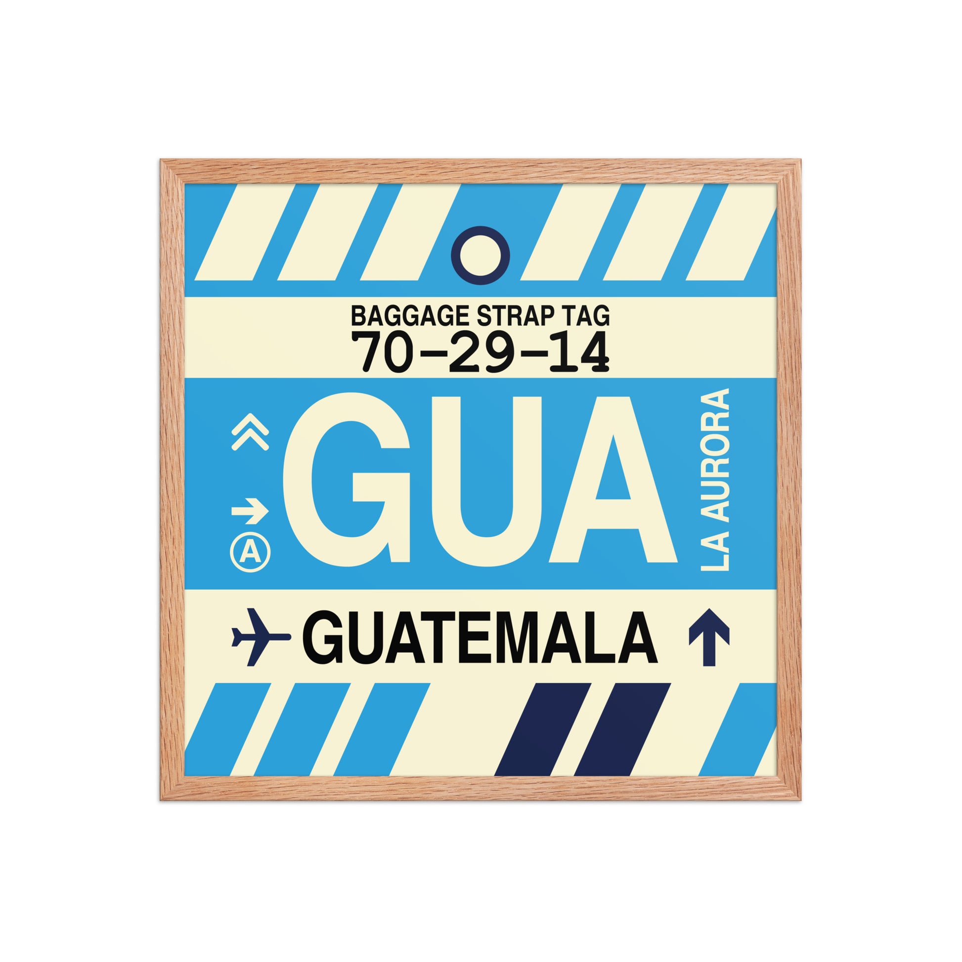 GUA Guatemala City Framed Print • Jet Age Baggage Tag Design • YHM Designs - Image 10