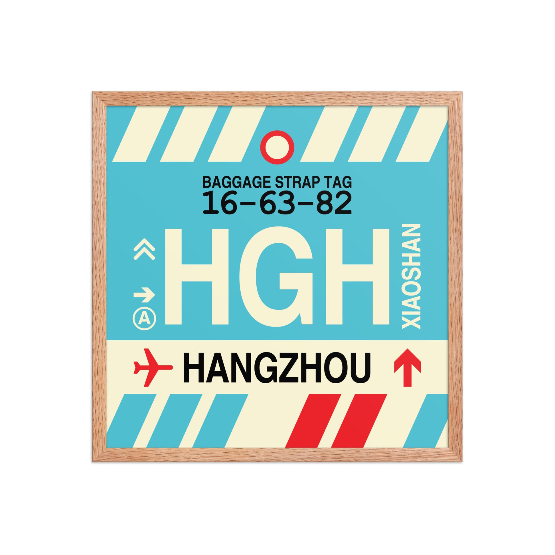 HGH Hangzhou Framed Print • Jet Age Baggage Tag Design • YHM Designs - Image 10