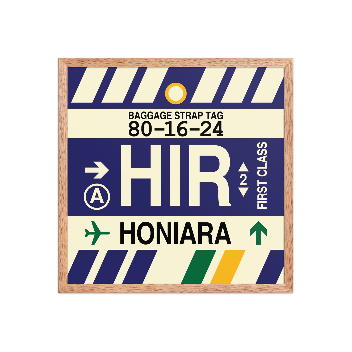 HIR Honiara Framed Print • Jet Age Baggage Tag Design • YHM Designs - Image 10