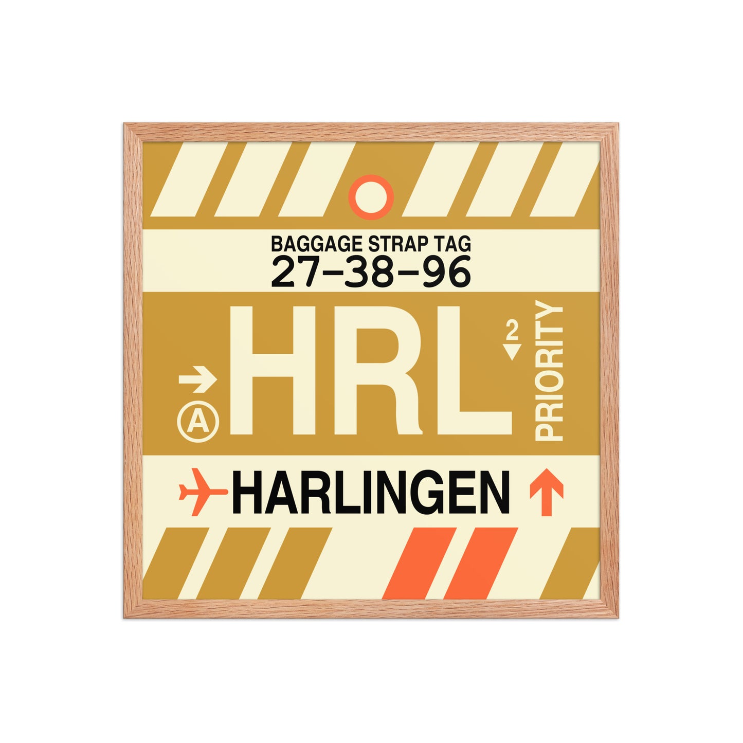 HRL Harlingen Framed Print • Jet Age Baggage Tag Design • YHM Designs - Image 10