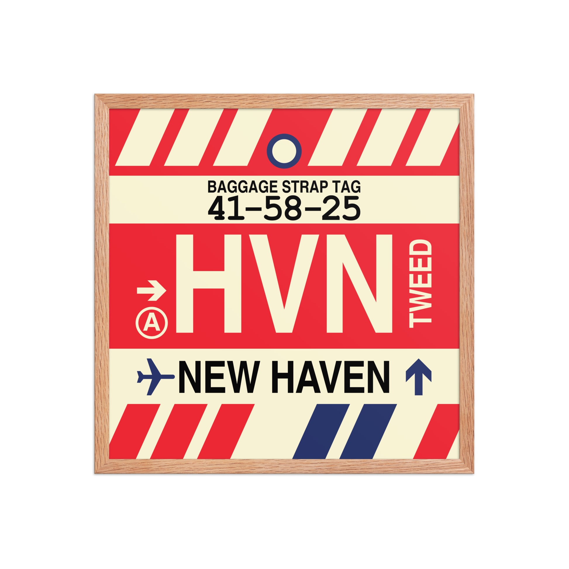 HVN New Haven Framed Print • Jet Age Baggage Tag Design • YHM Designs - Image 10
