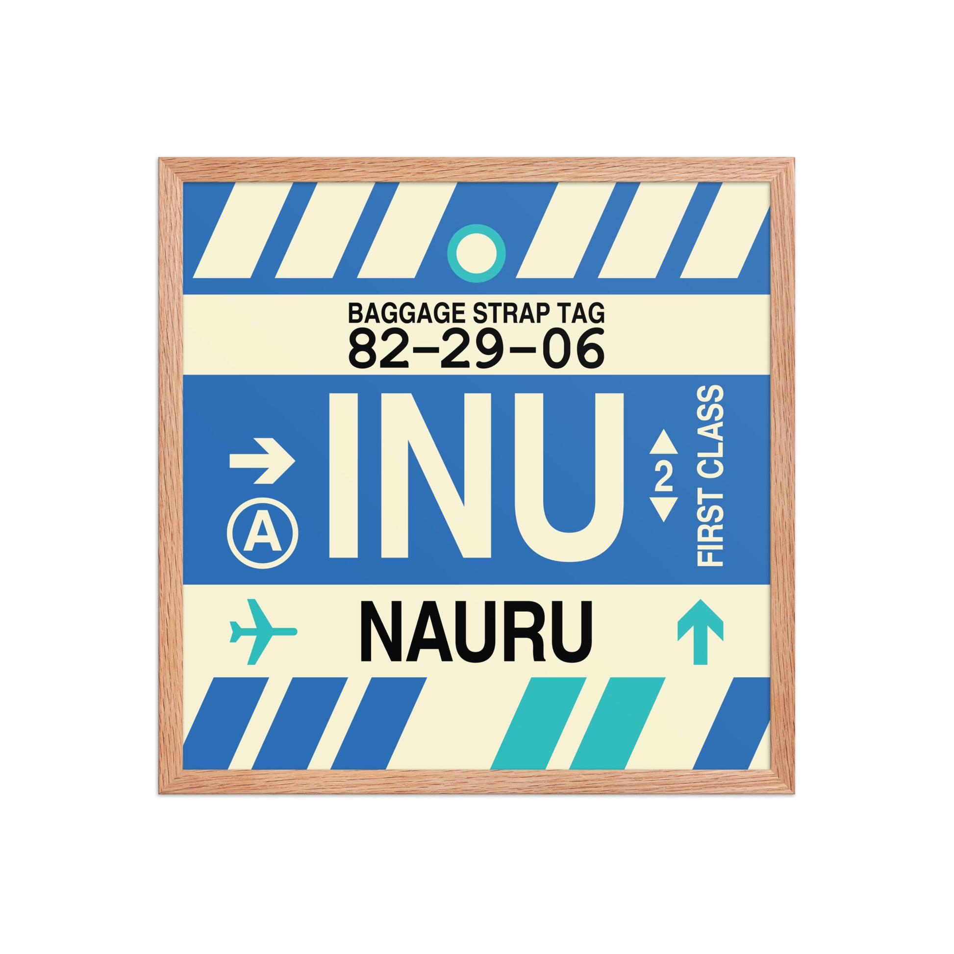 INU Nauru Framed Print • Jet Age Baggage Tag Design • YHM Designs - Image 10