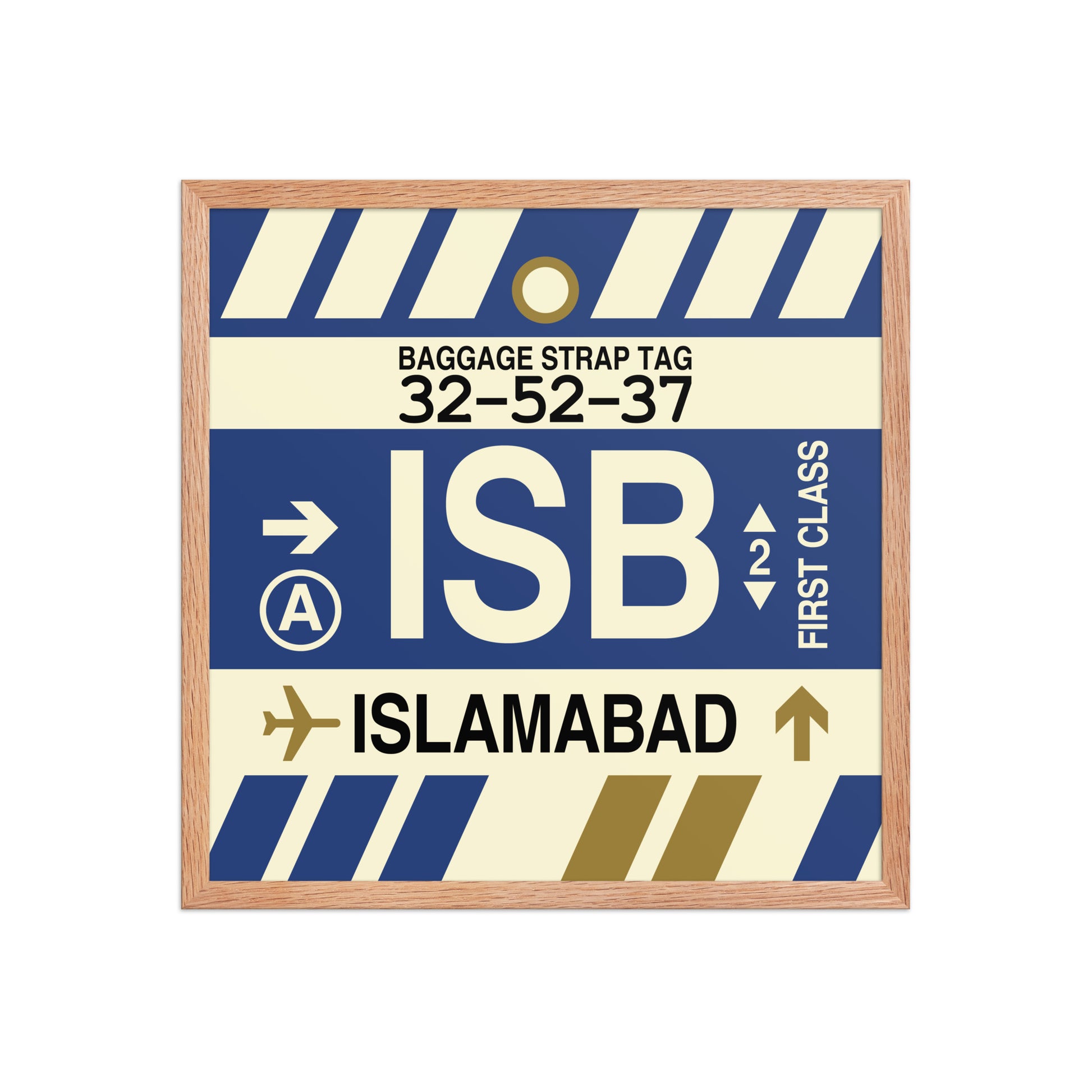 ISB Islamabad Framed Print • Jet Age Baggage Tag Design • YHM Designs - Image 10