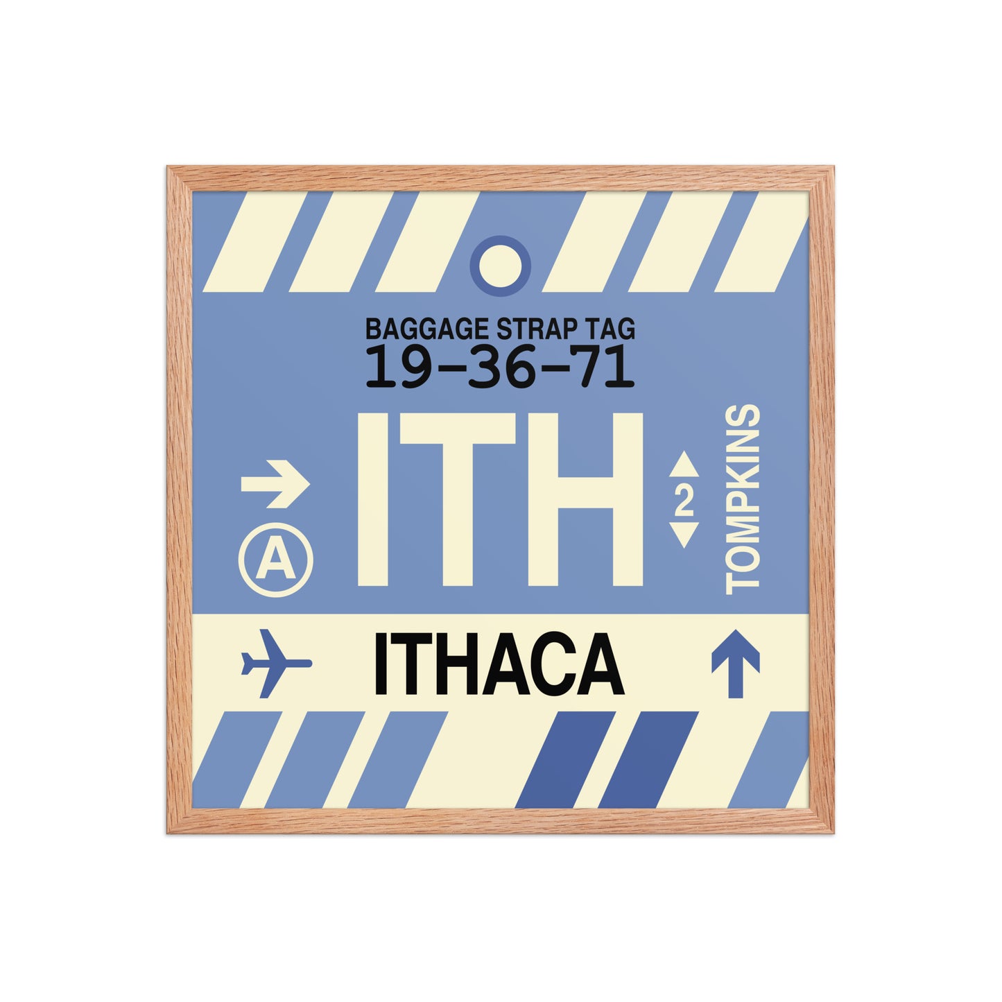 ITH Ithaca Framed Print • Jet Age Baggage Tag Design • YHM Designs - Image 10