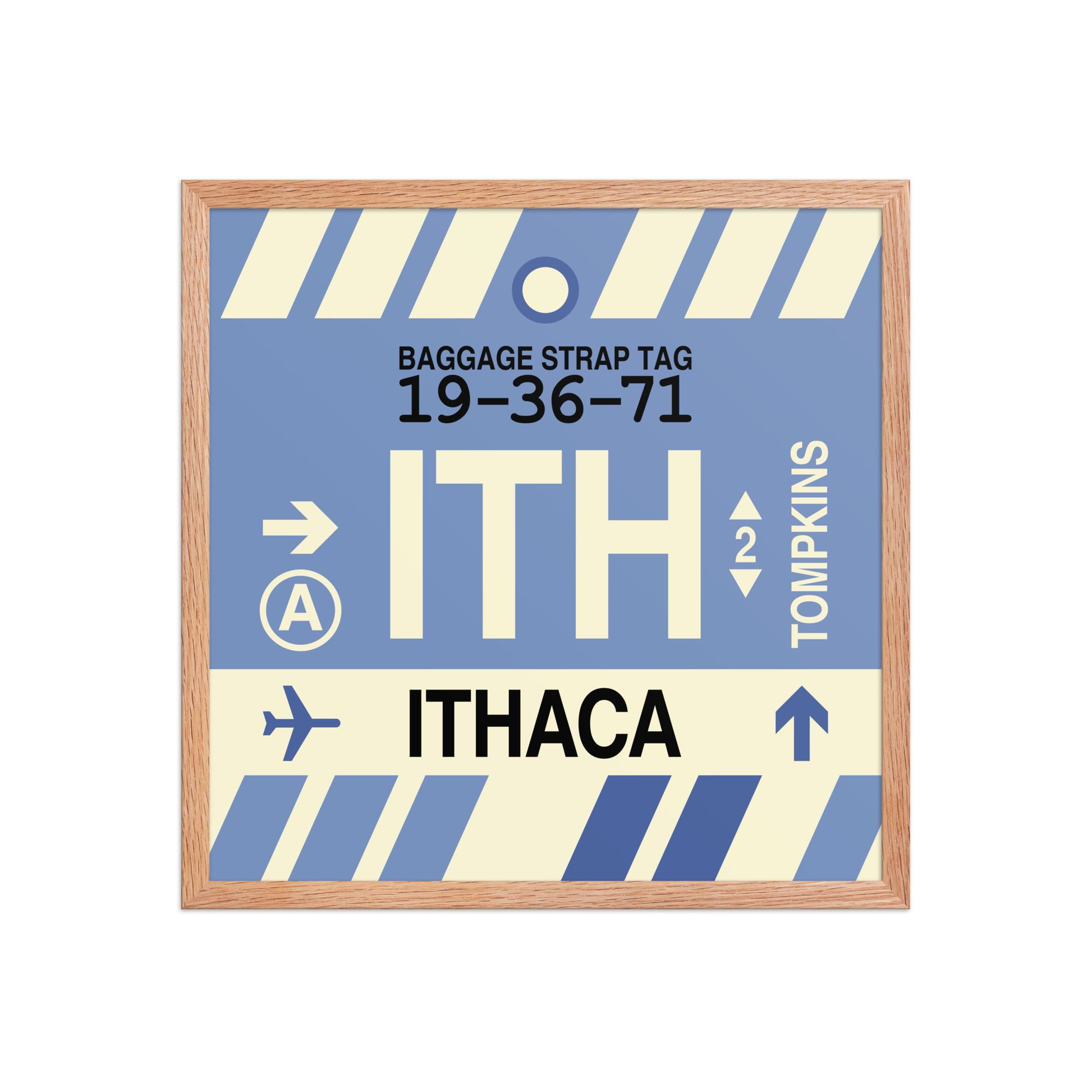 ITH Ithaca Framed Print • Jet Age Baggage Tag Design • YHM Designs - Image 10