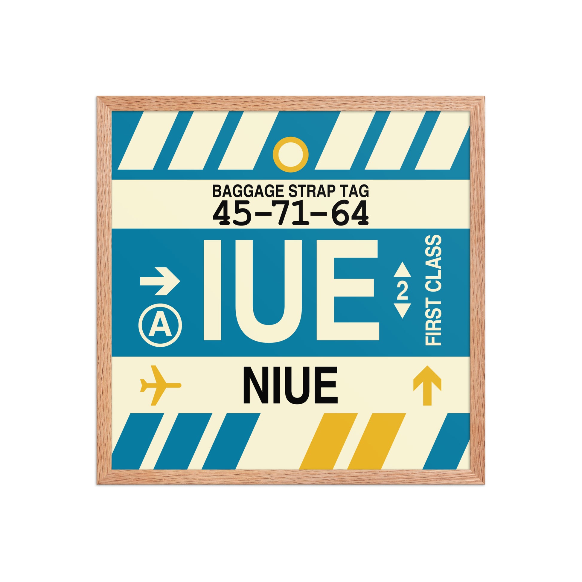 IUE Niue Framed Print • Jet Age Baggage Tag Design • YHM Designs - Image 10