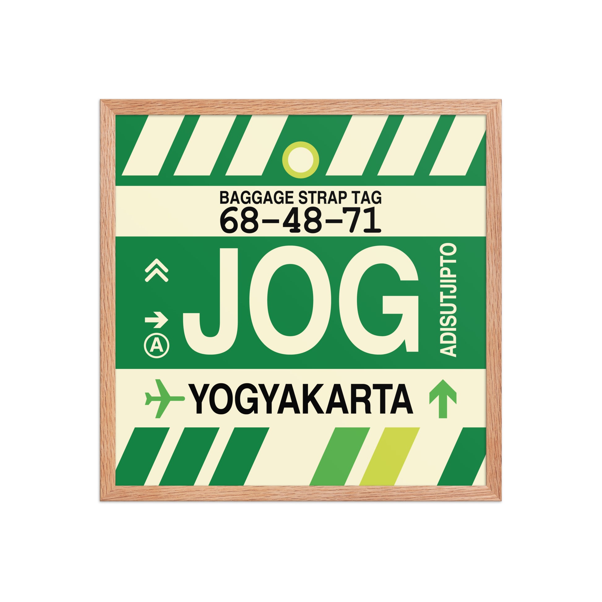 JOG Yogyakarta Framed Print • Jet Age Baggage Tag Design • YHM Designs - Image 10