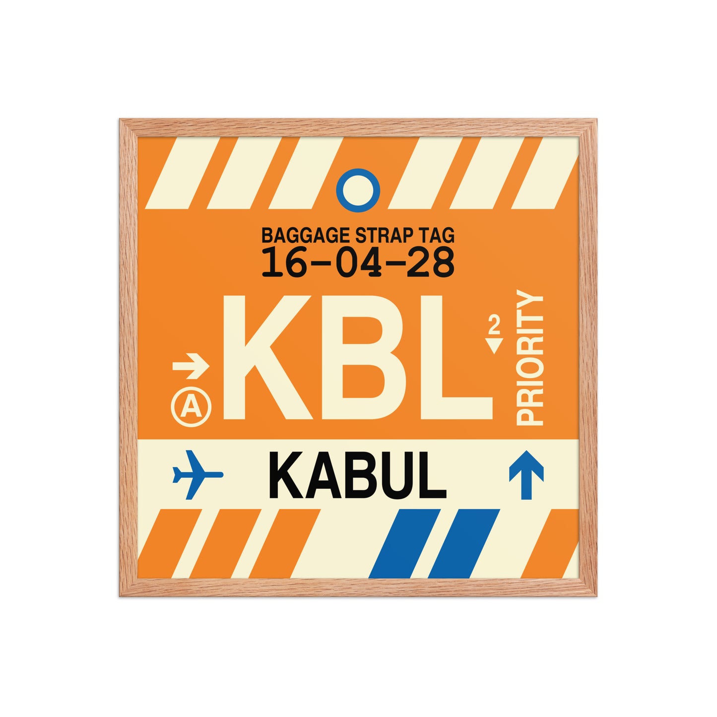 KBL Kabul Framed Print • Jet Age Baggage Tag Design • YHM Designs - Image 10