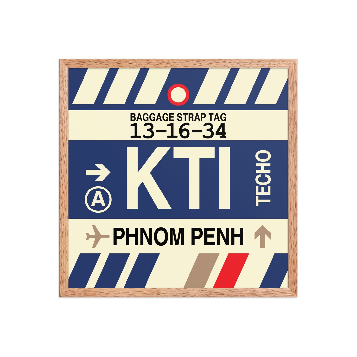 KTI Phnom Penh Framed Print • Jet Age Baggage Tag Design • YHM Designs - Image 10