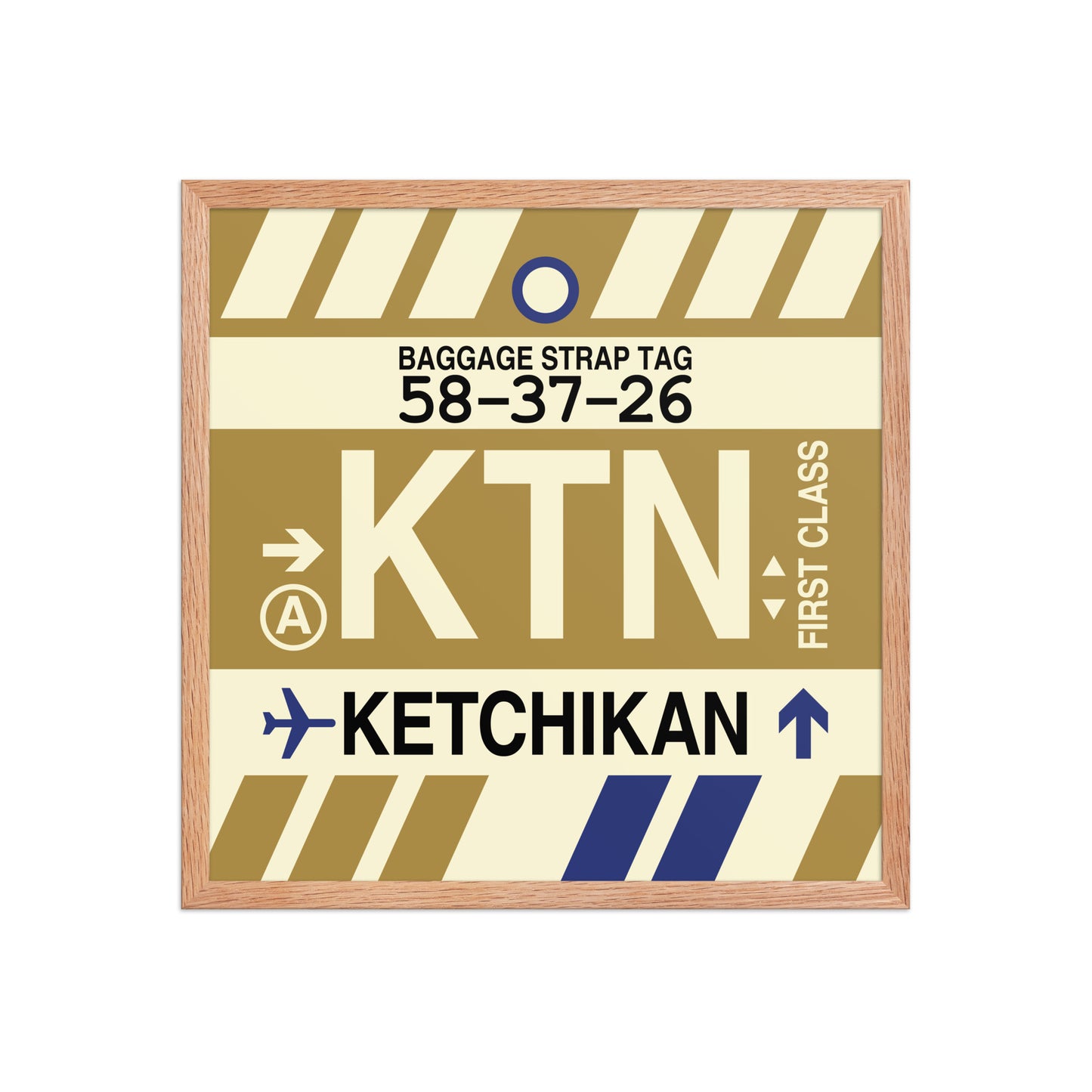 KTN Ketchikan Framed Print • Jet Age Baggage Tag Design • YHM Designs - Image 10