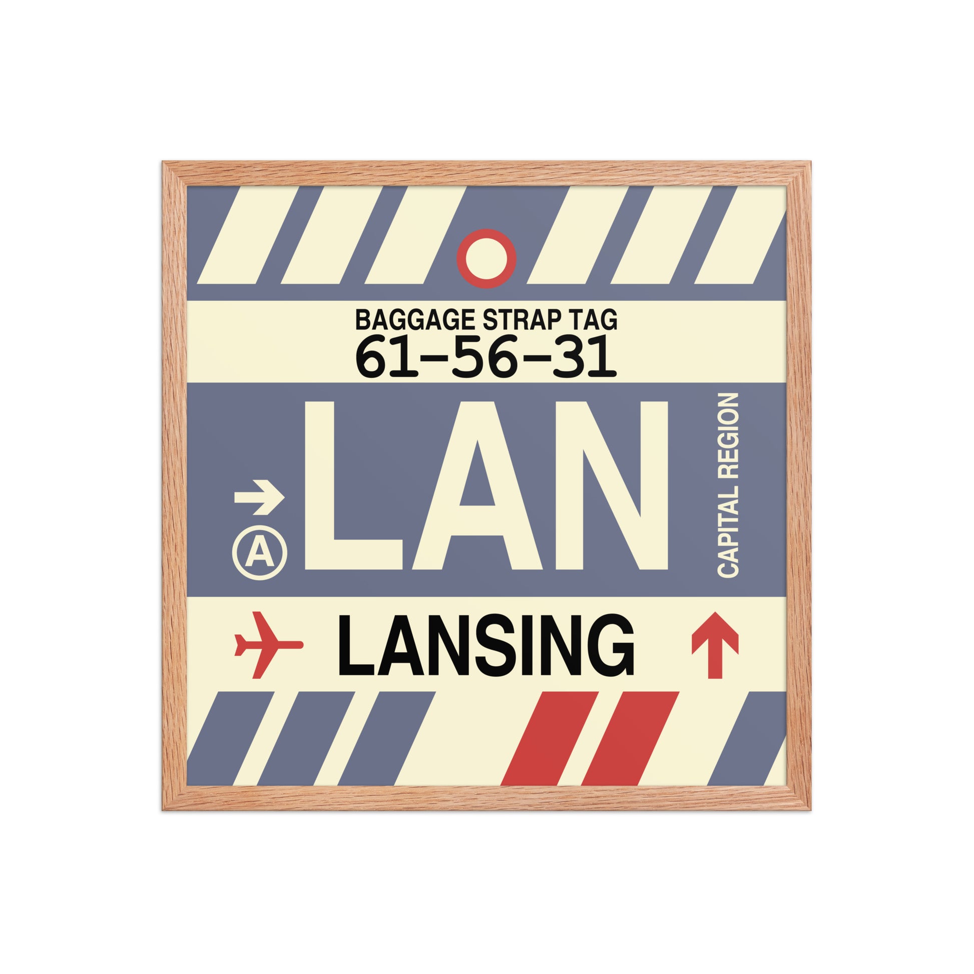 LAN Lansing Framed Print • Jet Age Baggage Tag Design • YHM Designs - Image 10