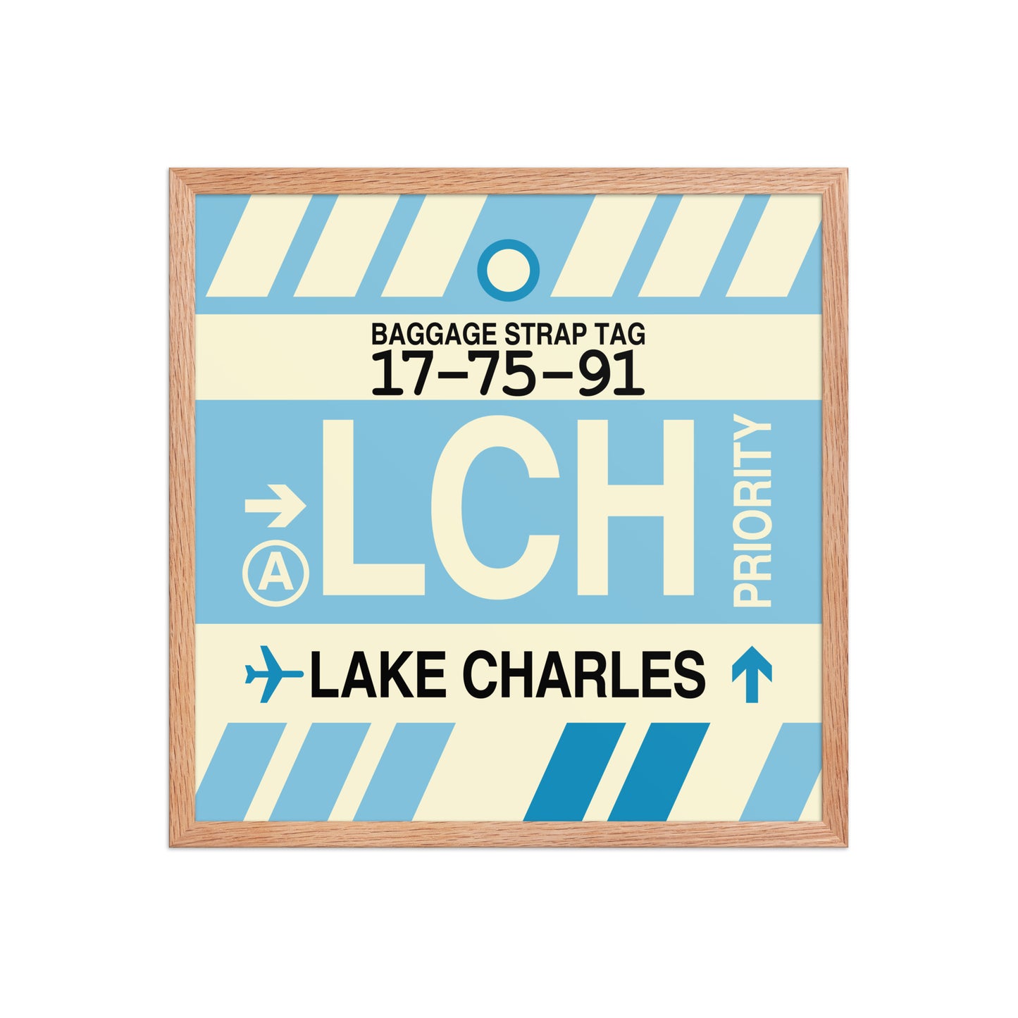 LCH Lake Charles Framed Print • Jet Age Baggage Tag Design • YHM Designs - Image 10