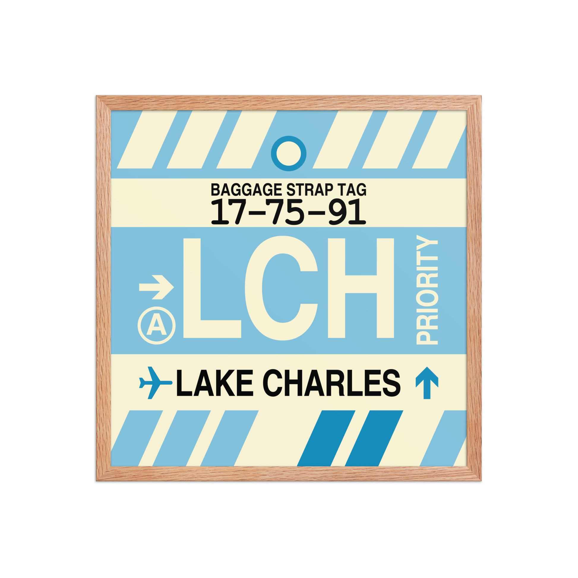 LCH Lake Charles Framed Print • Jet Age Baggage Tag Design • YHM Designs - Image 10