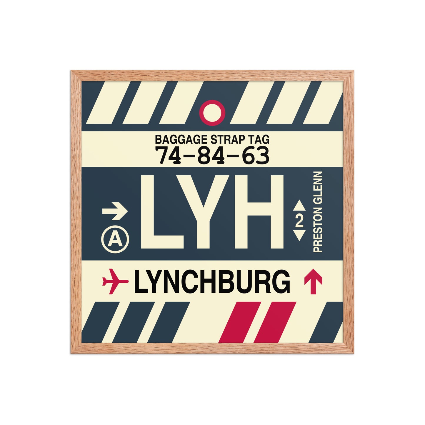 LYH Lynchburg Framed Print • Jet Age Baggage Tag Design • YHM Designs - Image 10
