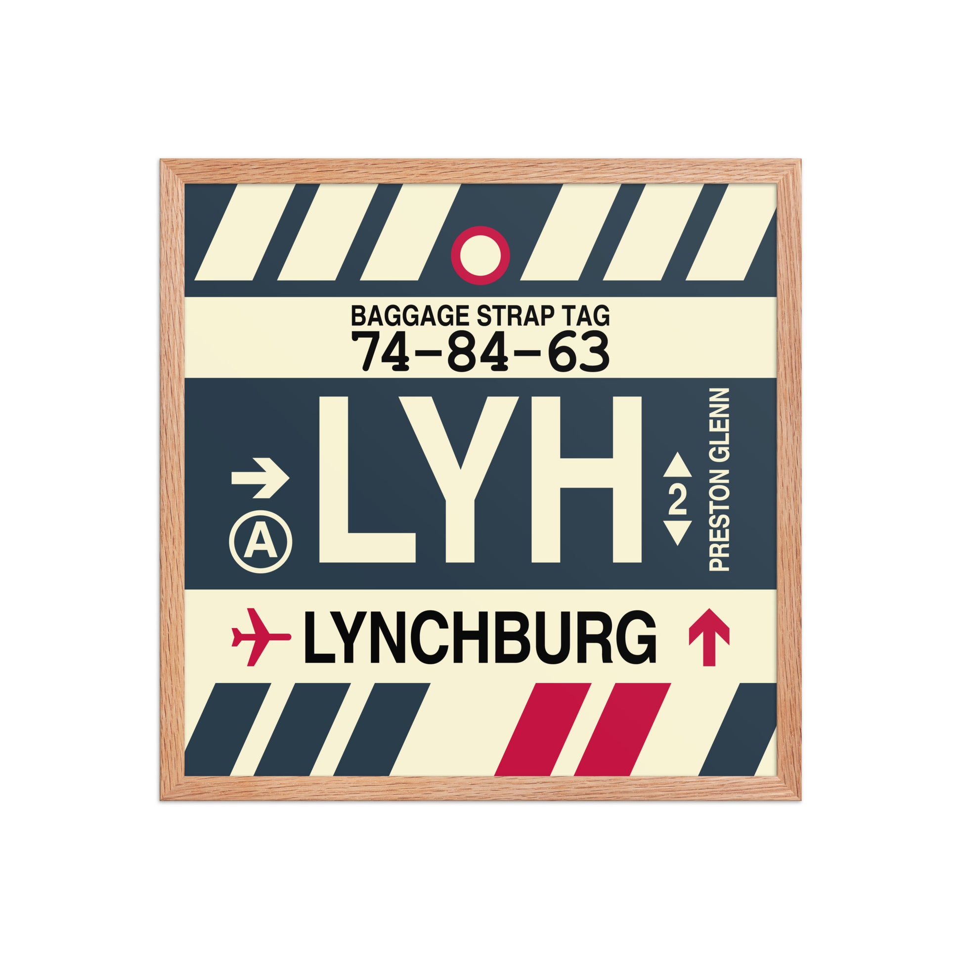 LYH Lynchburg Framed Print • Jet Age Baggage Tag Design • YHM Designs - Image 10
