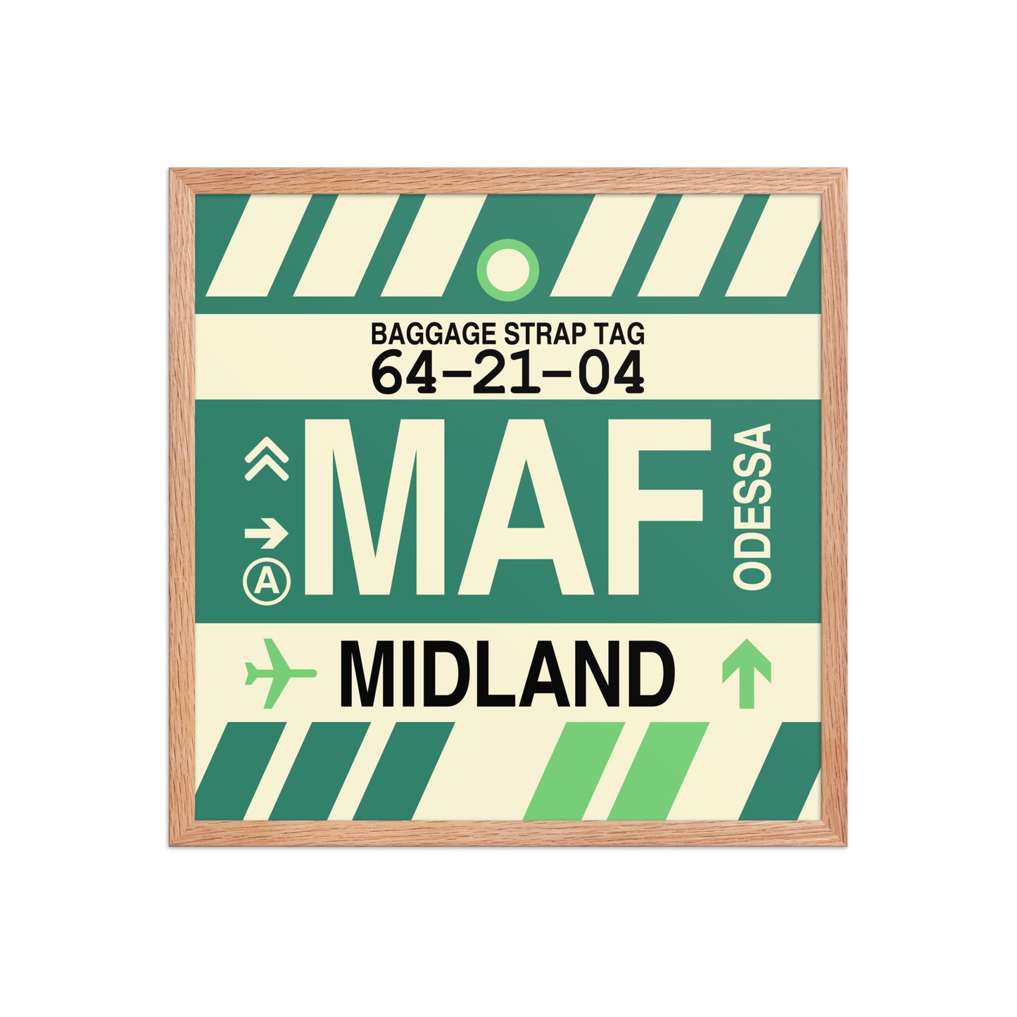 MAF Midland-Odessa Framed Print • Jet Age Baggage Tag Design • YHM Designs - Image 10