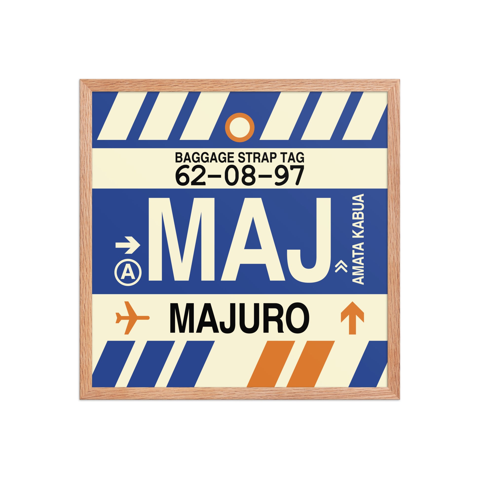 MAJ Majuro Framed Print • Jet Age Baggage Tag Design • YHM Designs - Image 10