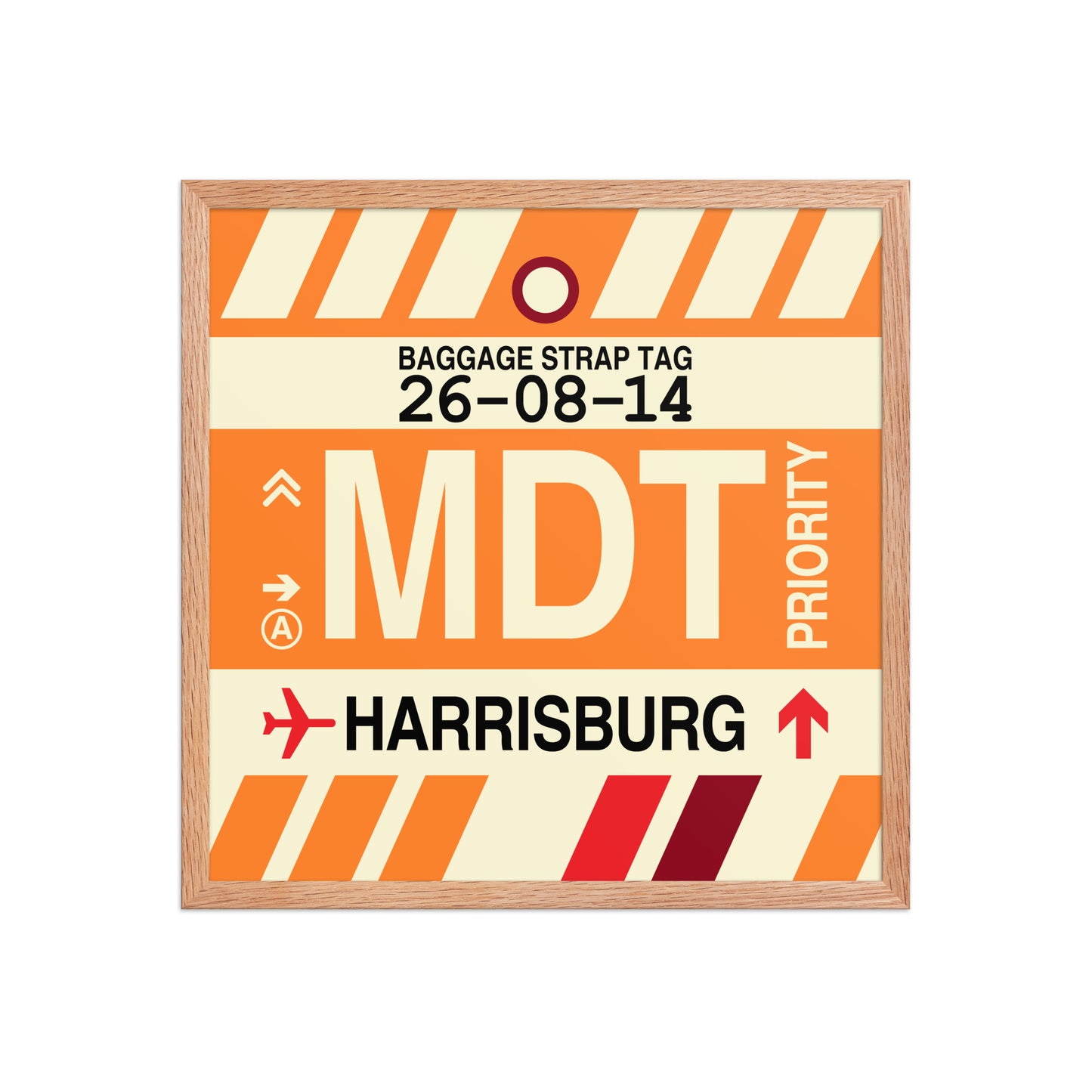 MDT Harrisburg Framed Print • Jet Age Baggage Tag Design • YHM Designs - Image 10