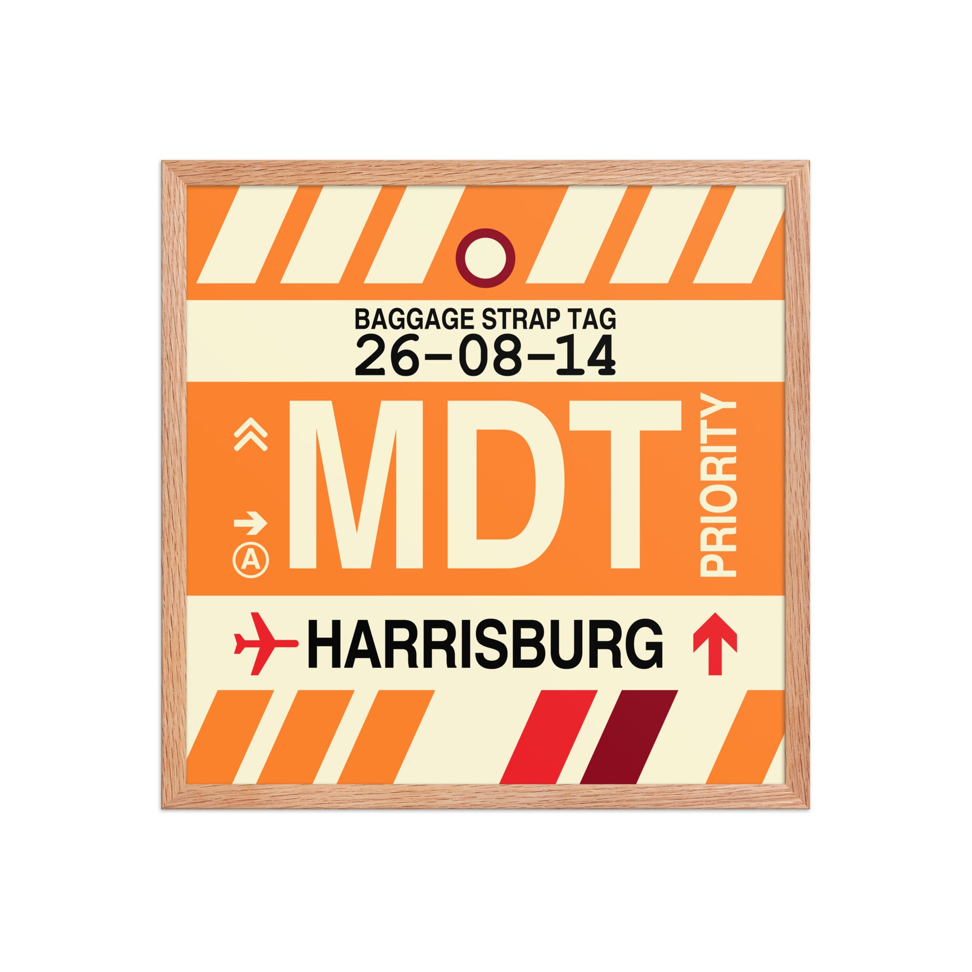 MDT Harrisburg Framed Print • Jet Age Baggage Tag Design • YHM Designs - Image 10