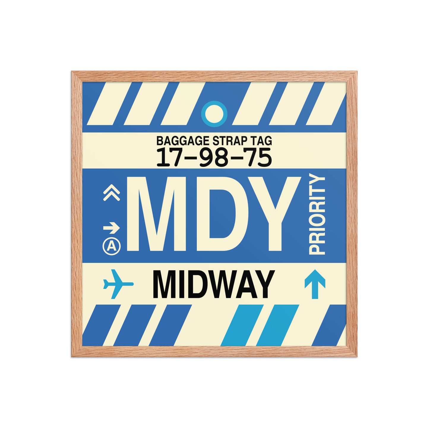 MDY Midway Framed Print • Jet Age Baggage Tag Design • YHM Designs - Image 10