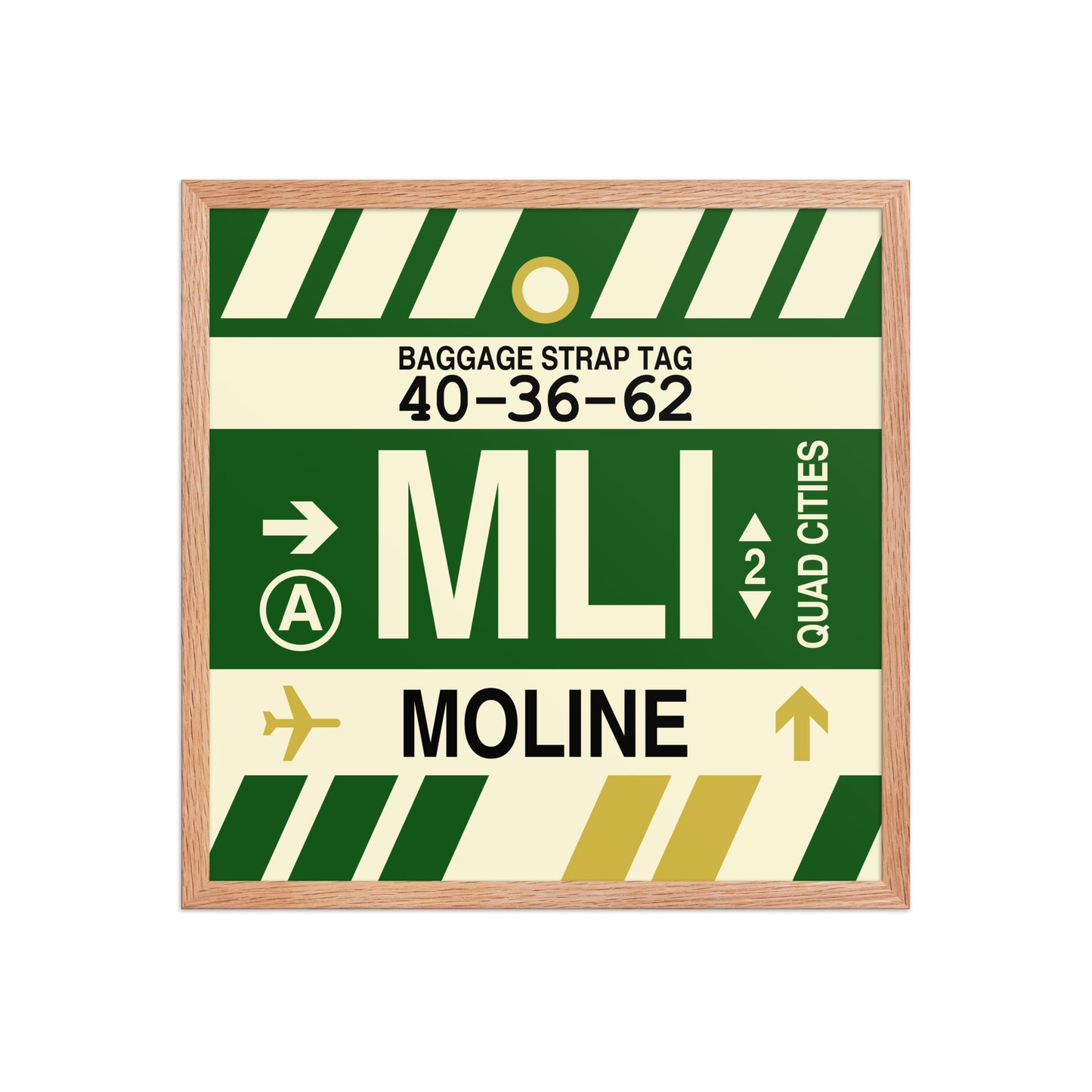 MLI Moline Framed Print • Jet Age Baggage Tag Design • YHM Designs - Image 10