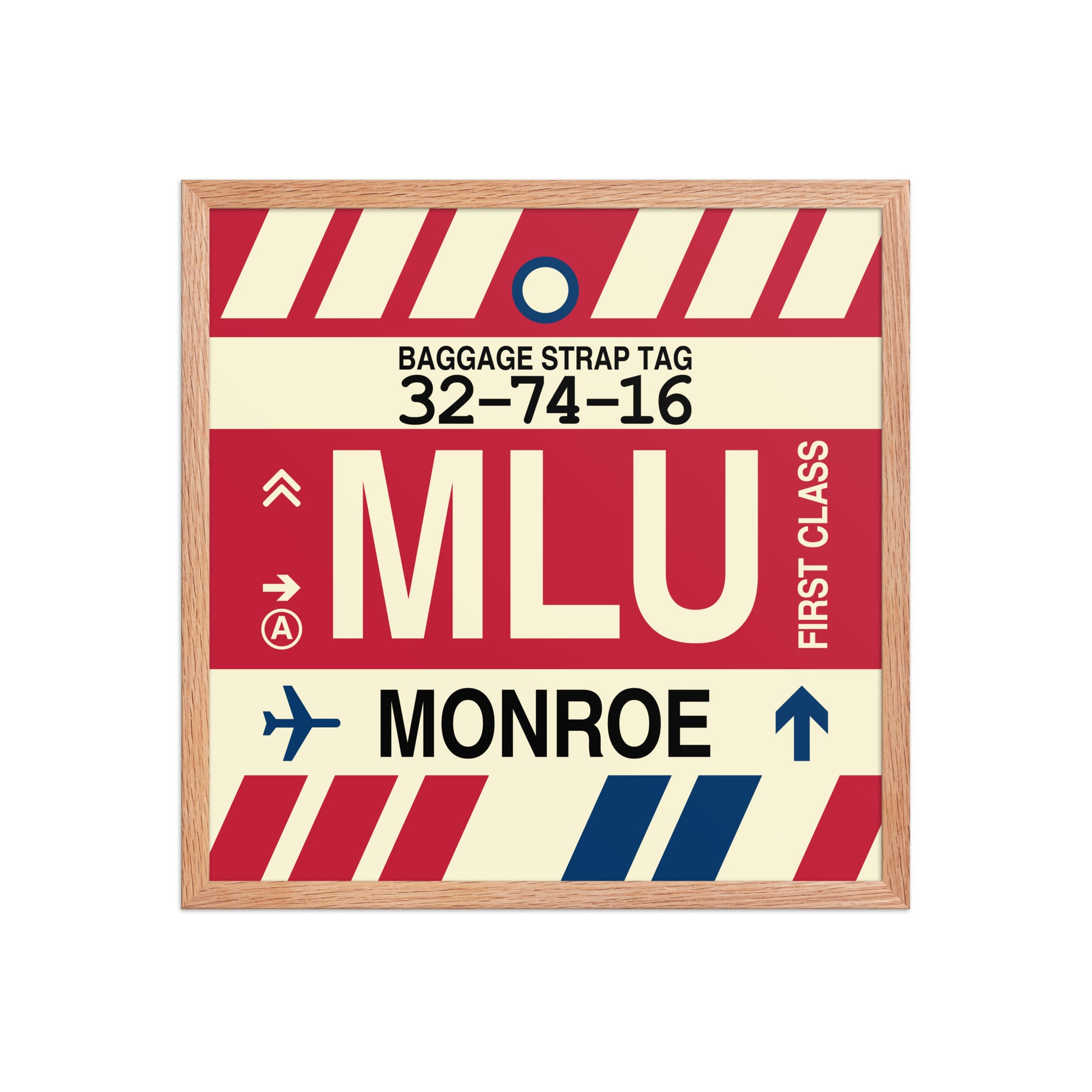 MLU Monroe Framed Print • Jet Age Baggage Tag Design • YHM Designs - Image 10