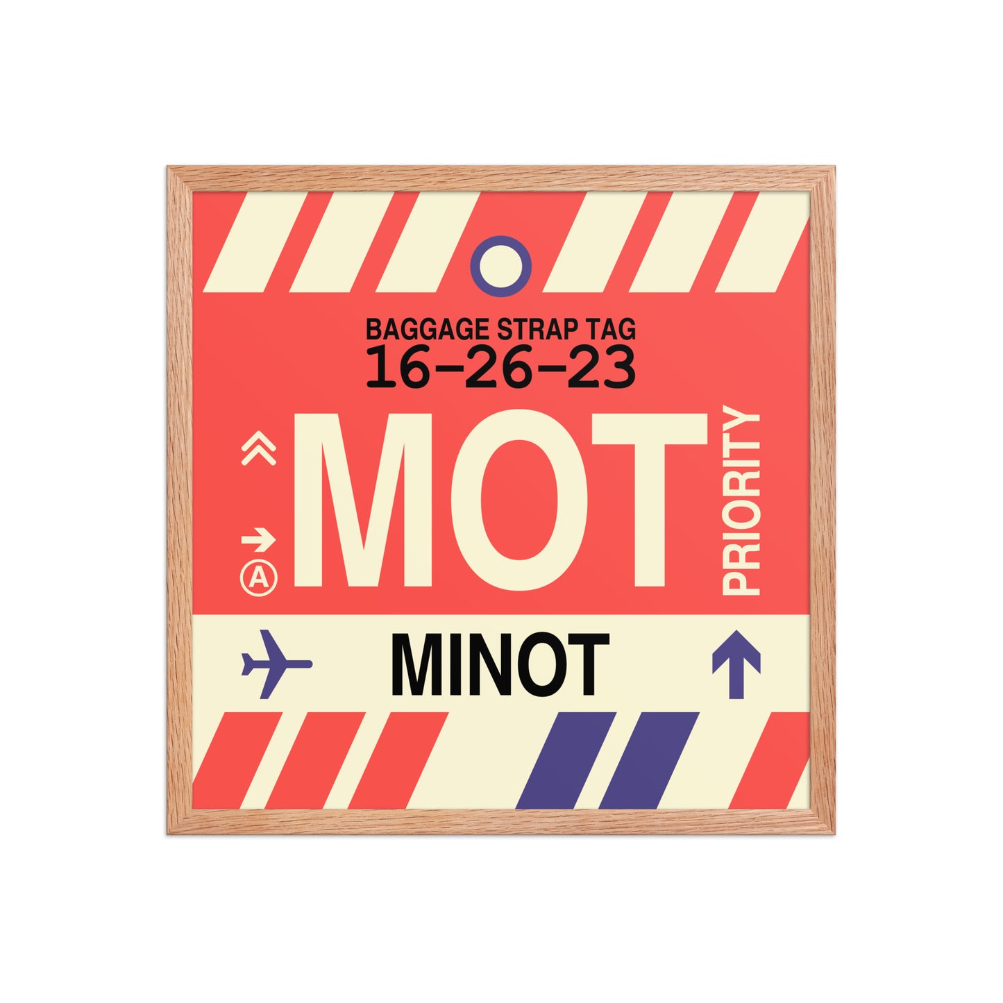 MOT Minot Framed Print • Jet Age Baggage Tag Design • YHM Designs - Image 10