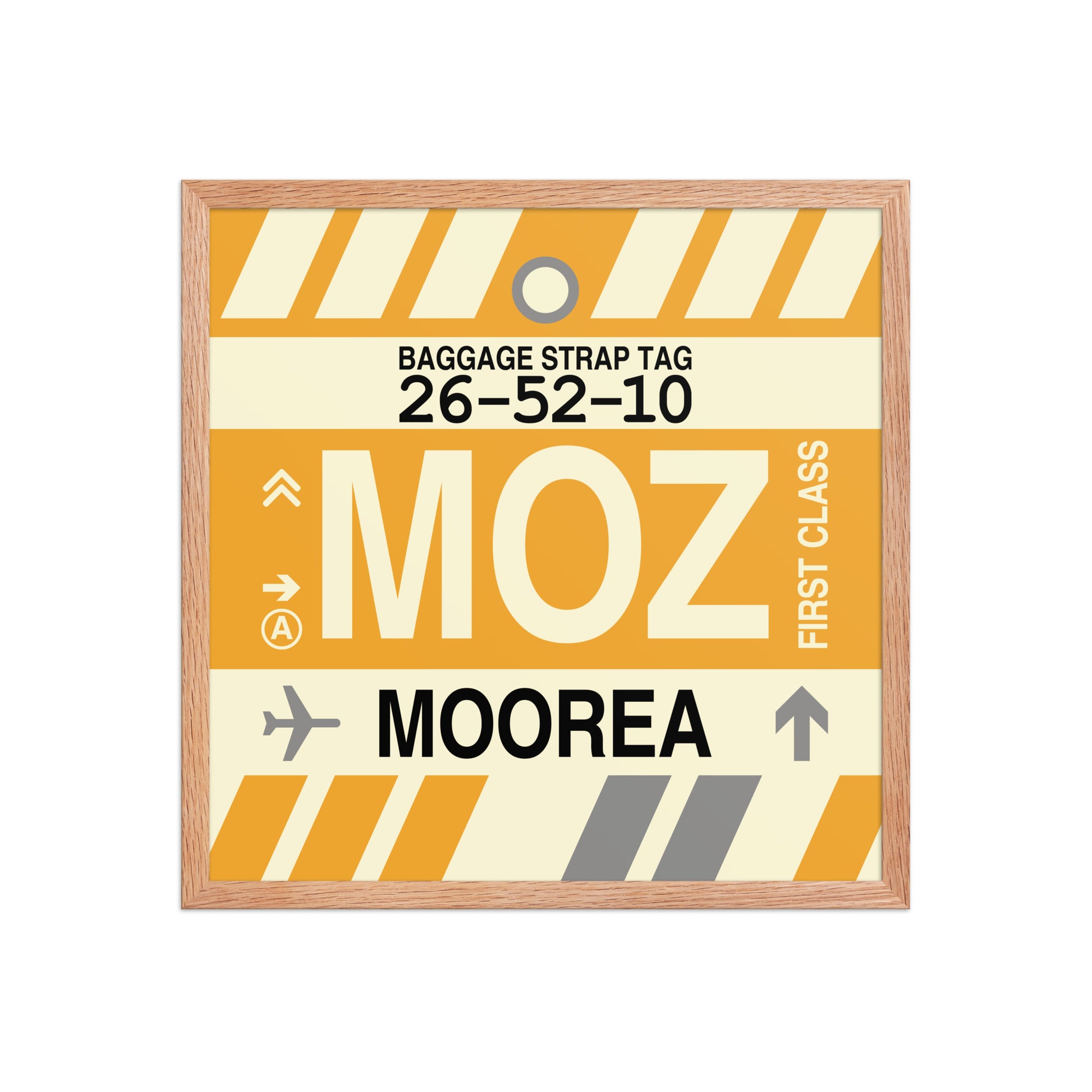 MOZ Moorea Framed Print • Jet Age Baggage Tag Design • YHM Designs - Image 10