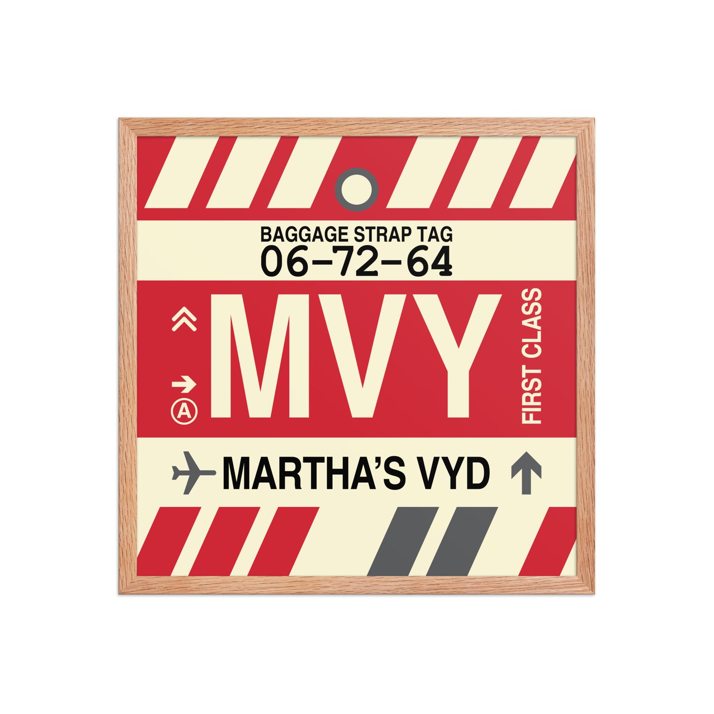 MVY Martha's Vineyard Framed Print • Jet Age Baggage Tag Design • YHM Designs - Image 10