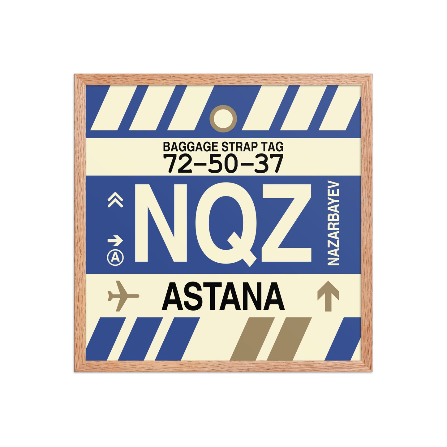 NQZ Astana Framed Print • Jet Age Baggage Tag Design • YHM Designs - Image 10
