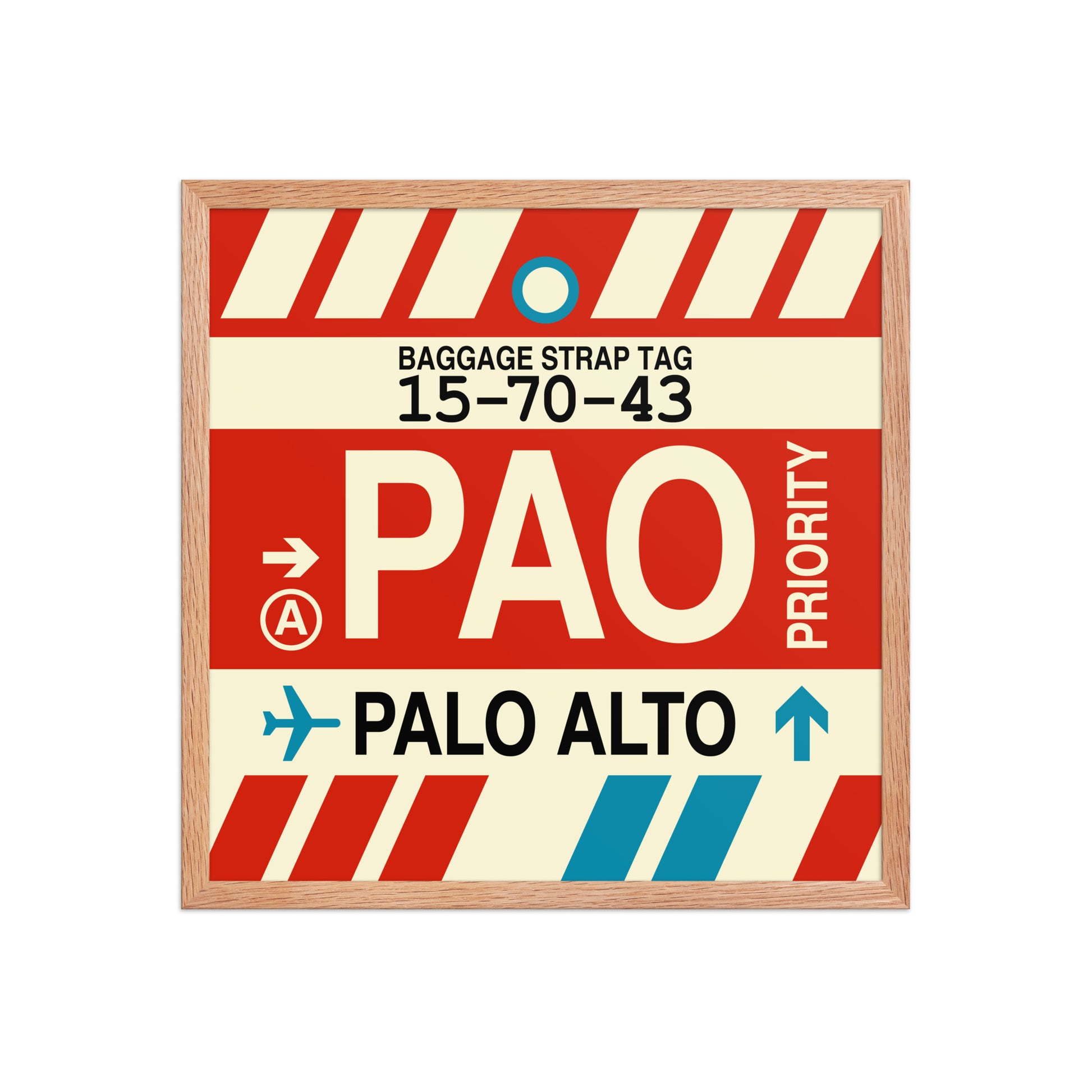 PAO Palo Alto Framed Print • Jet Age Baggage Tag Design • YHM Designs - Image 10