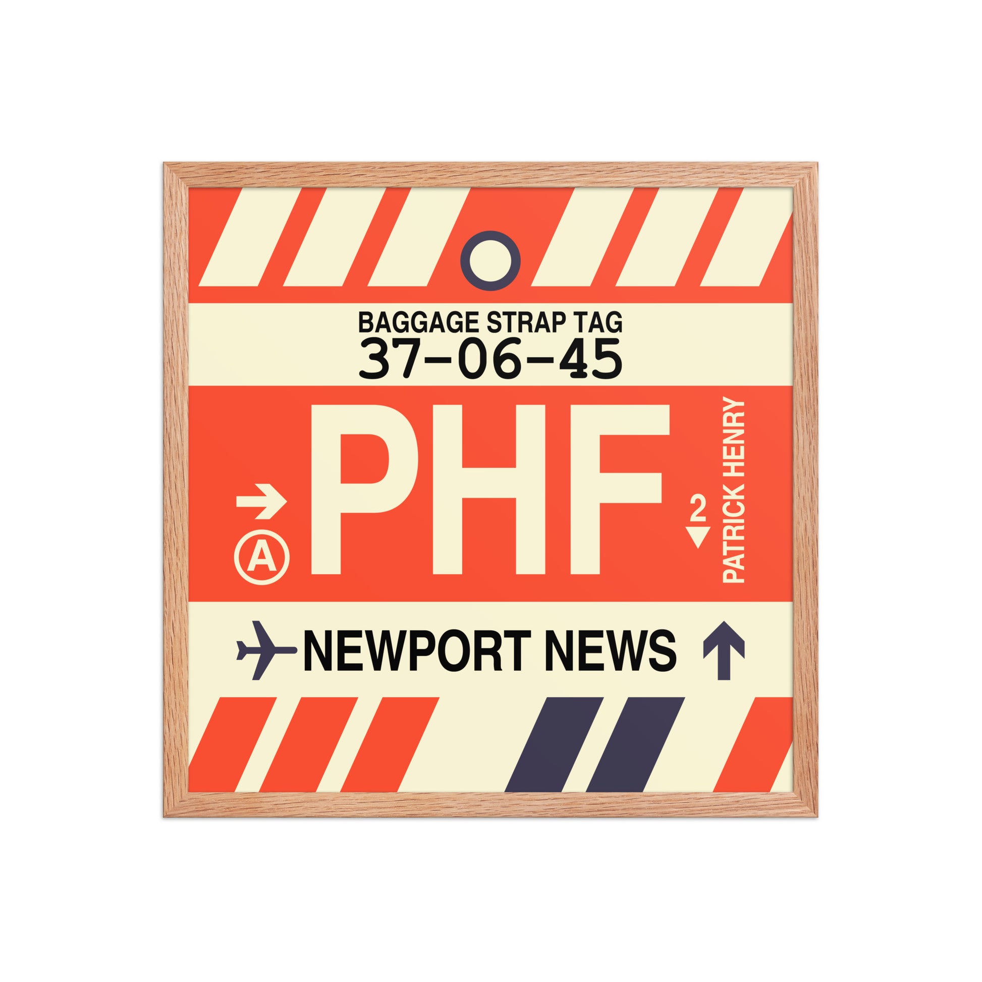 PHF Newport News Framed Print • Jet Age Baggage Tag Design • YHM Designs - Image 10