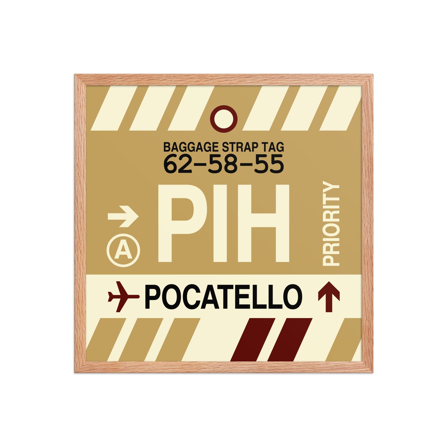 PIH Pocatello Framed Print • Jet Age Baggage Tag Design • YHM Designs - Image 10