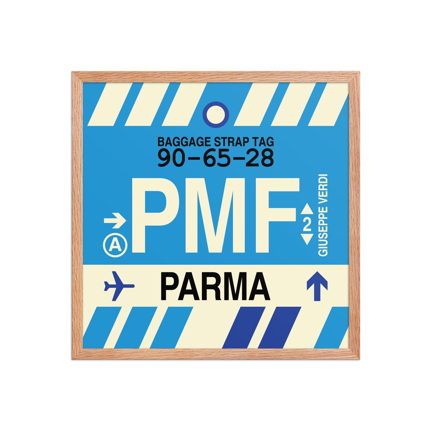 PMF Parma Framed Print • Jet Age Baggage Tag Design • YHM Designs - Image 10