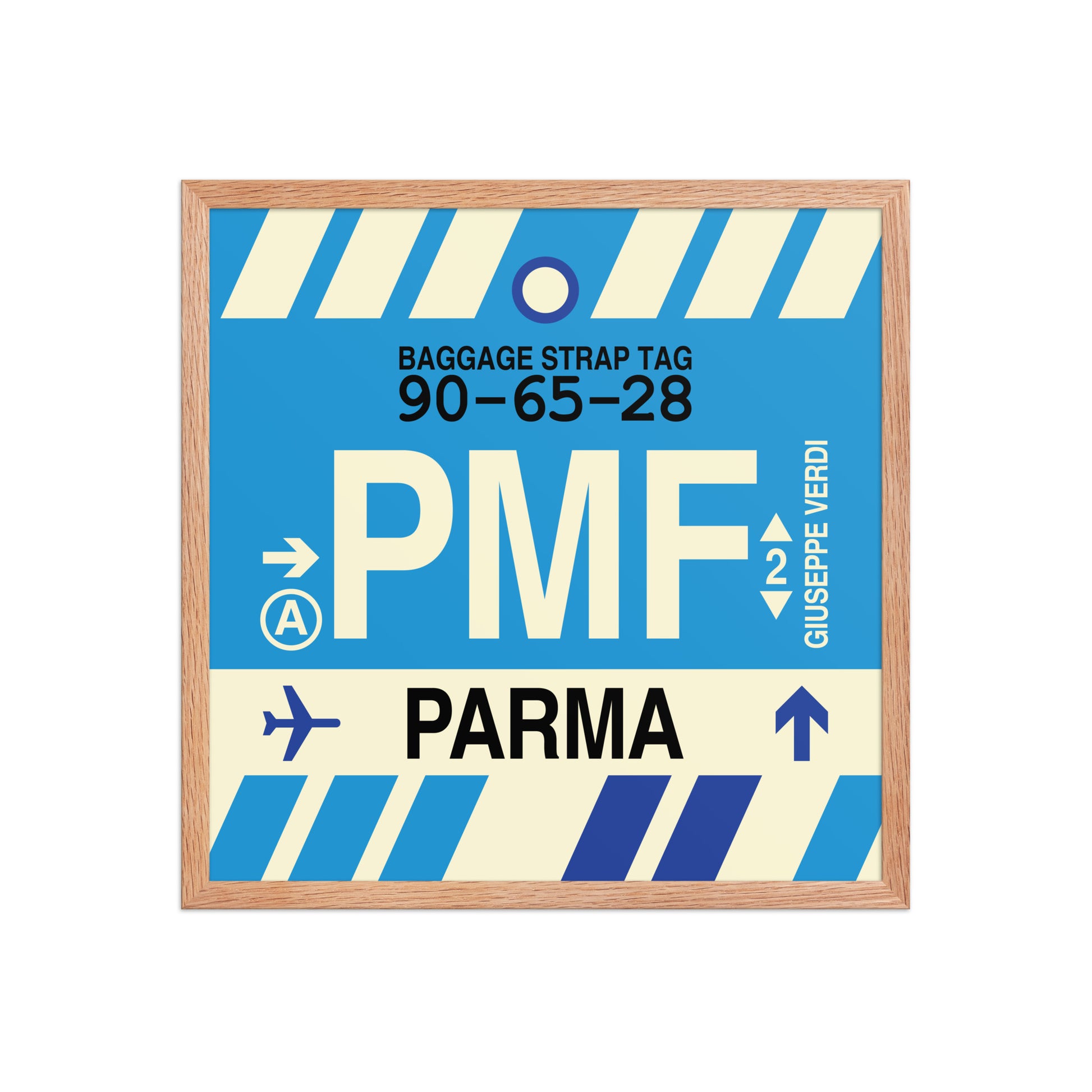 PMF Parma Framed Print • Jet Age Baggage Tag Design • YHM Designs - Image 10