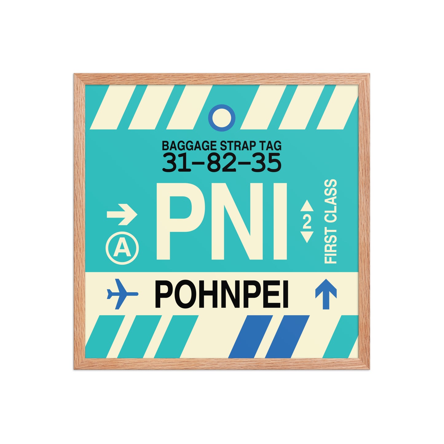 PNI Pohnpei Framed Print • Jet Age Baggage Tag Design • YHM Designs - Image 10