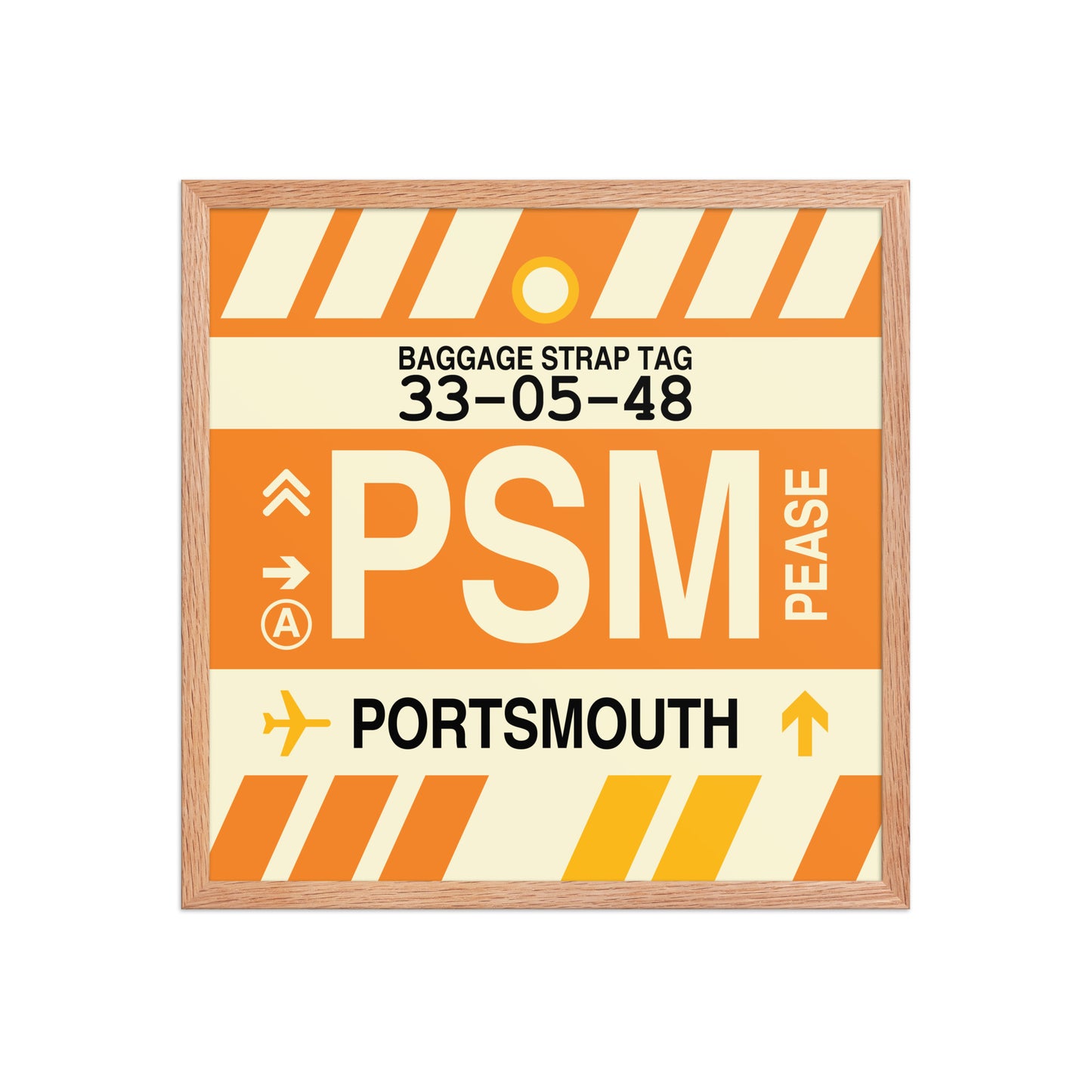 PSM Portsmouth Framed Print • Jet Age Baggage Tag Design • YHM Designs - Image 10