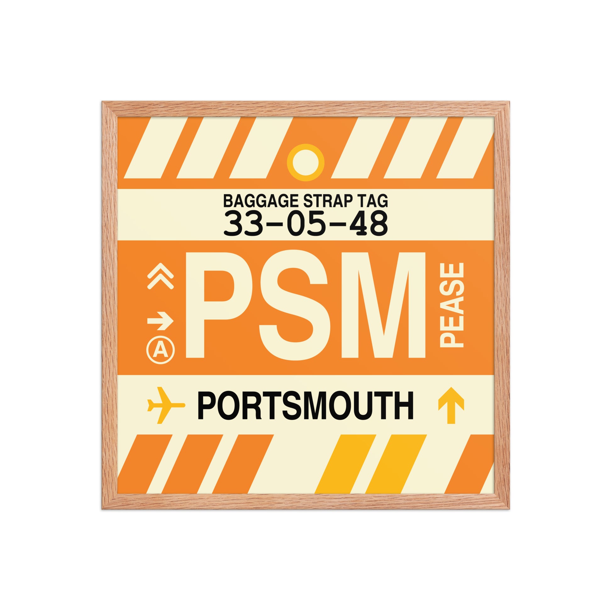 PSM Portsmouth Framed Print • Jet Age Baggage Tag Design • YHM Designs - Image 10