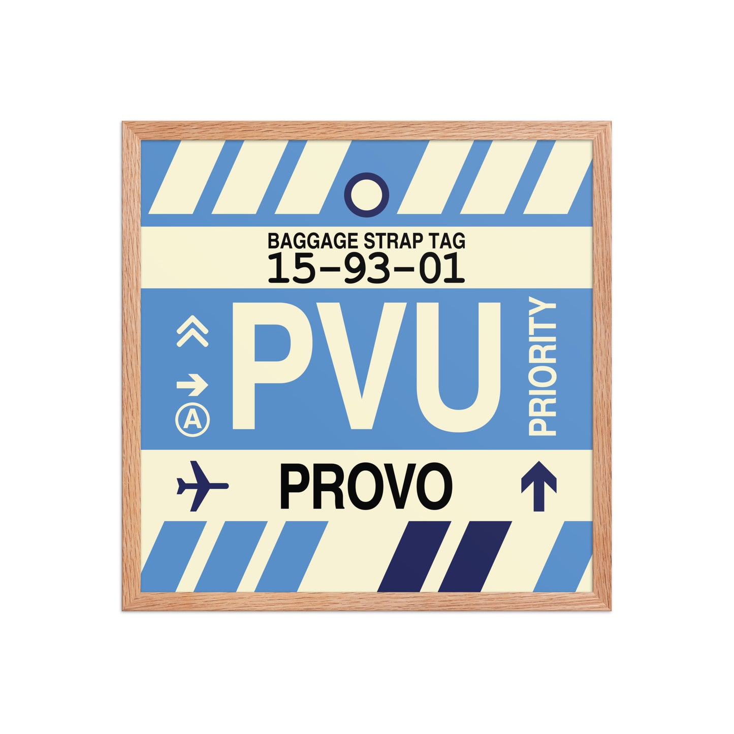 PVU Provo Framed Print • Jet Age Baggage Tag Design • YHM Designs - Image 10